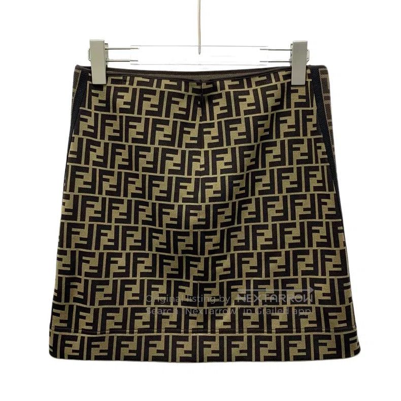 Fendi Fendi Dark brown logo lettering full print cotton knitted Size 24" / US 00 / IT 34 - 2 Thumbnail
