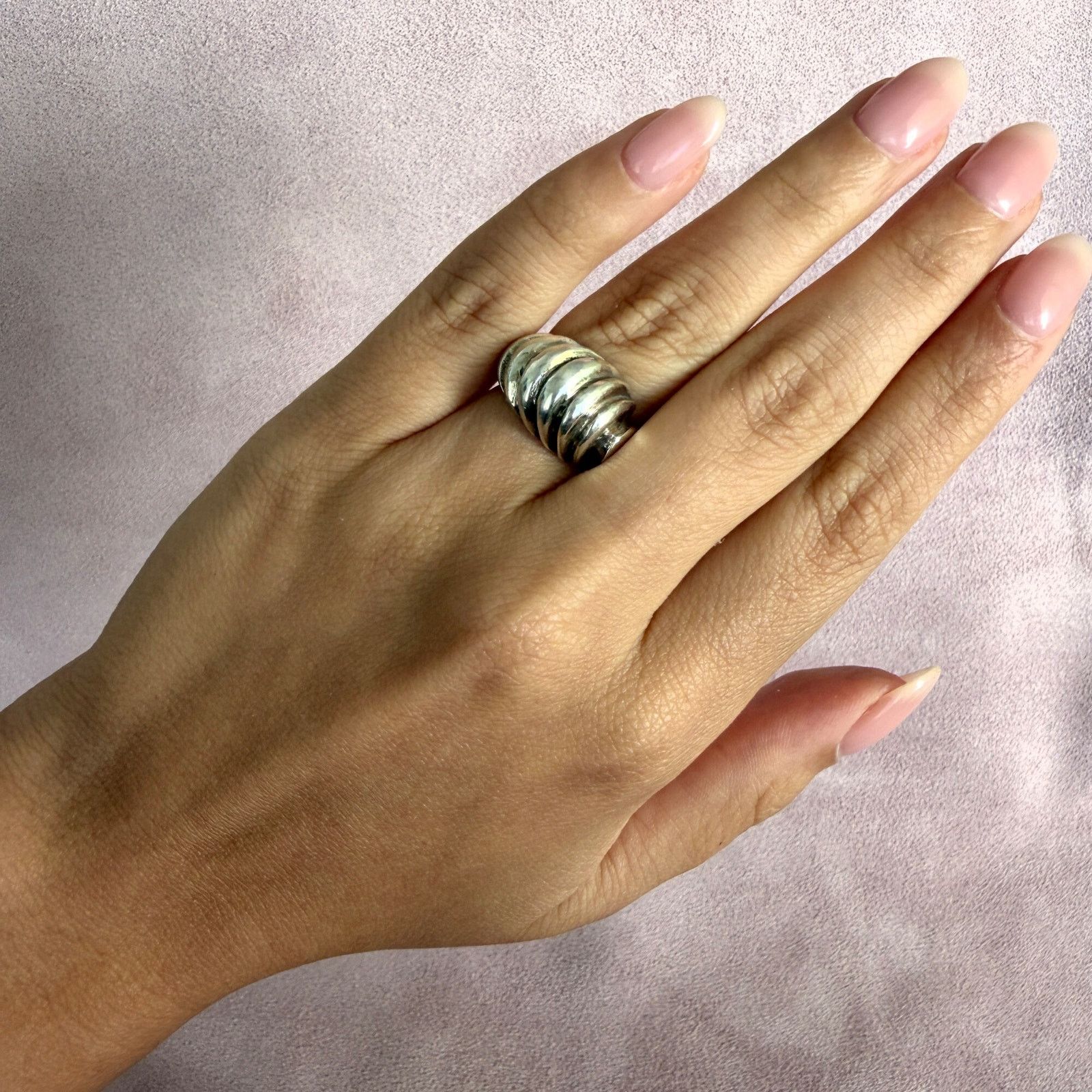 Mexicana mexico sterling silver vintage scalloped dome ring size 5.5 Size ONE SIZE - 2 Thumbnail