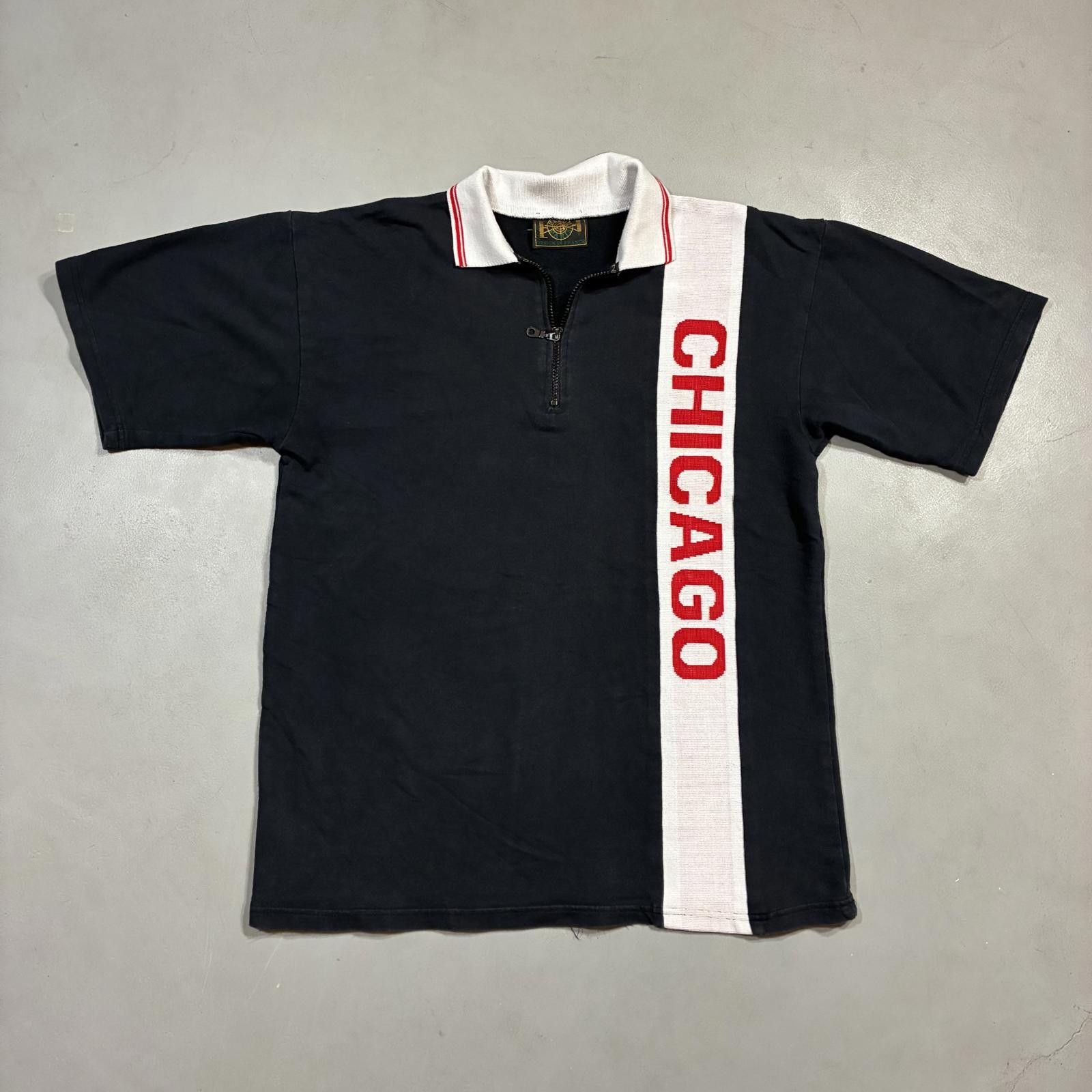 Fotus Vintage 90s Focus Paris Knit Chicago Polo Shirt Size US M / EU 48-50 / 2 - 1 Thumbnail