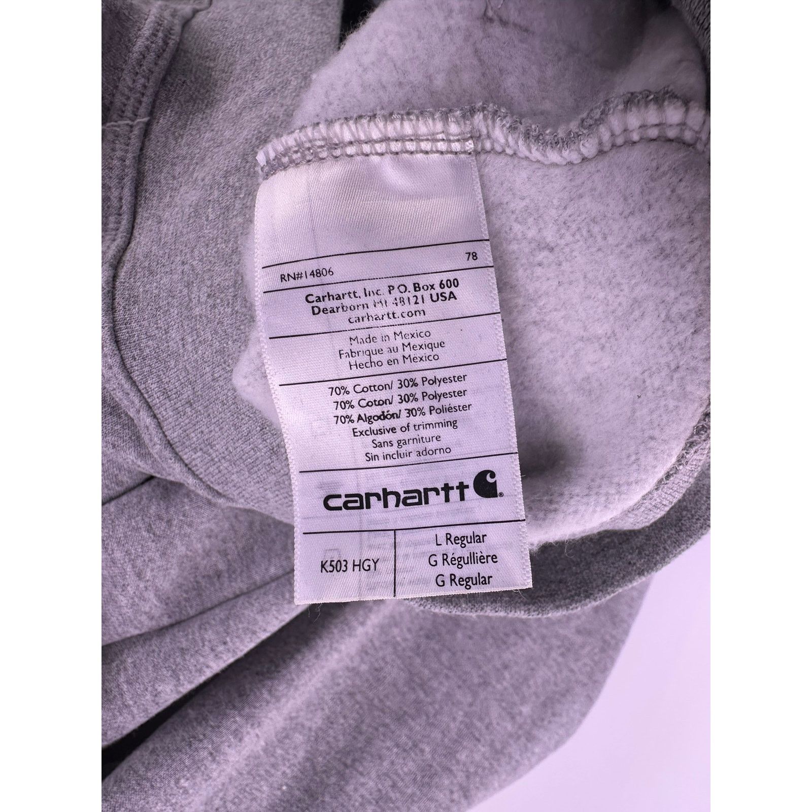 Carhartt Carhartt Gray 1/4 Zipper Thick Crewneck Sweater Size Large Size US L / EU 52-54 / 3 - 12 Thumbnail