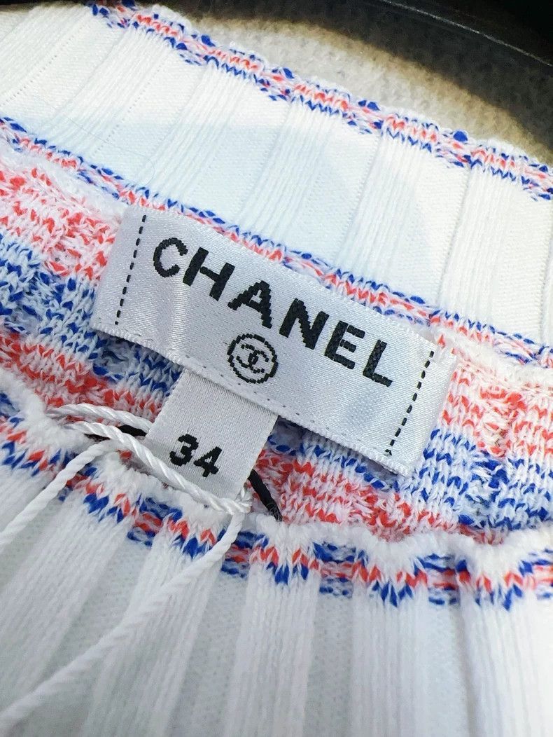 Chanel Chanel Pink Blue Stripe Logo Short Sleeve Top Size S / US 4 / IT 40 - 5 Thumbnail