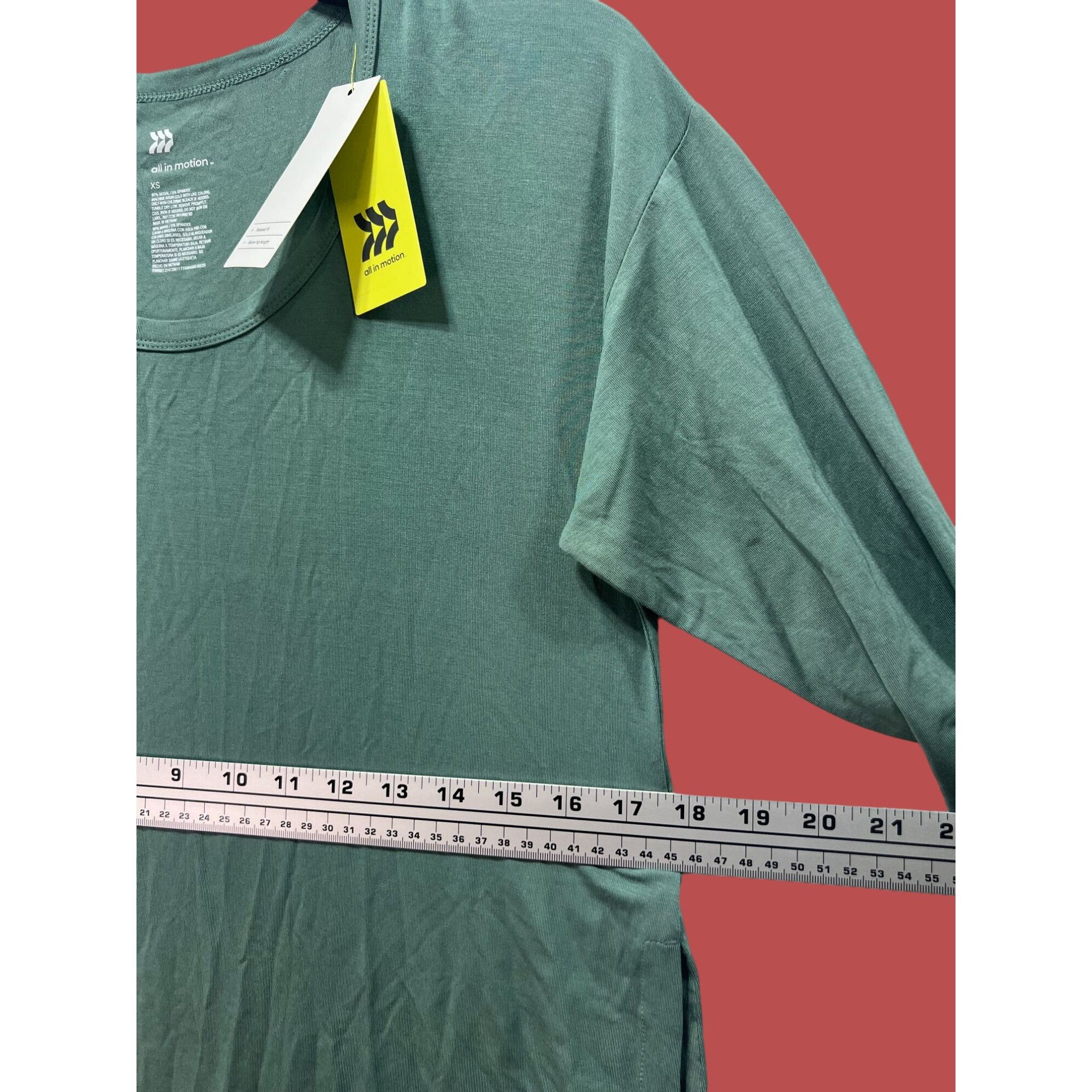 Other All In Motion - Women's Side Slit Long Sleeve Top - Green - Size XS / US 0-2 / IT 36-38 - 6 Thumbnail