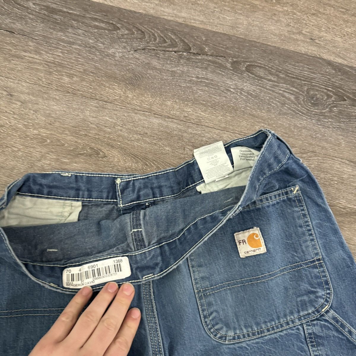 Carhartt × Vintage Vintage Y2K Carhartt painted and worn carpenter jeans Size US 34 / EU 50 - 3 Thumbnail