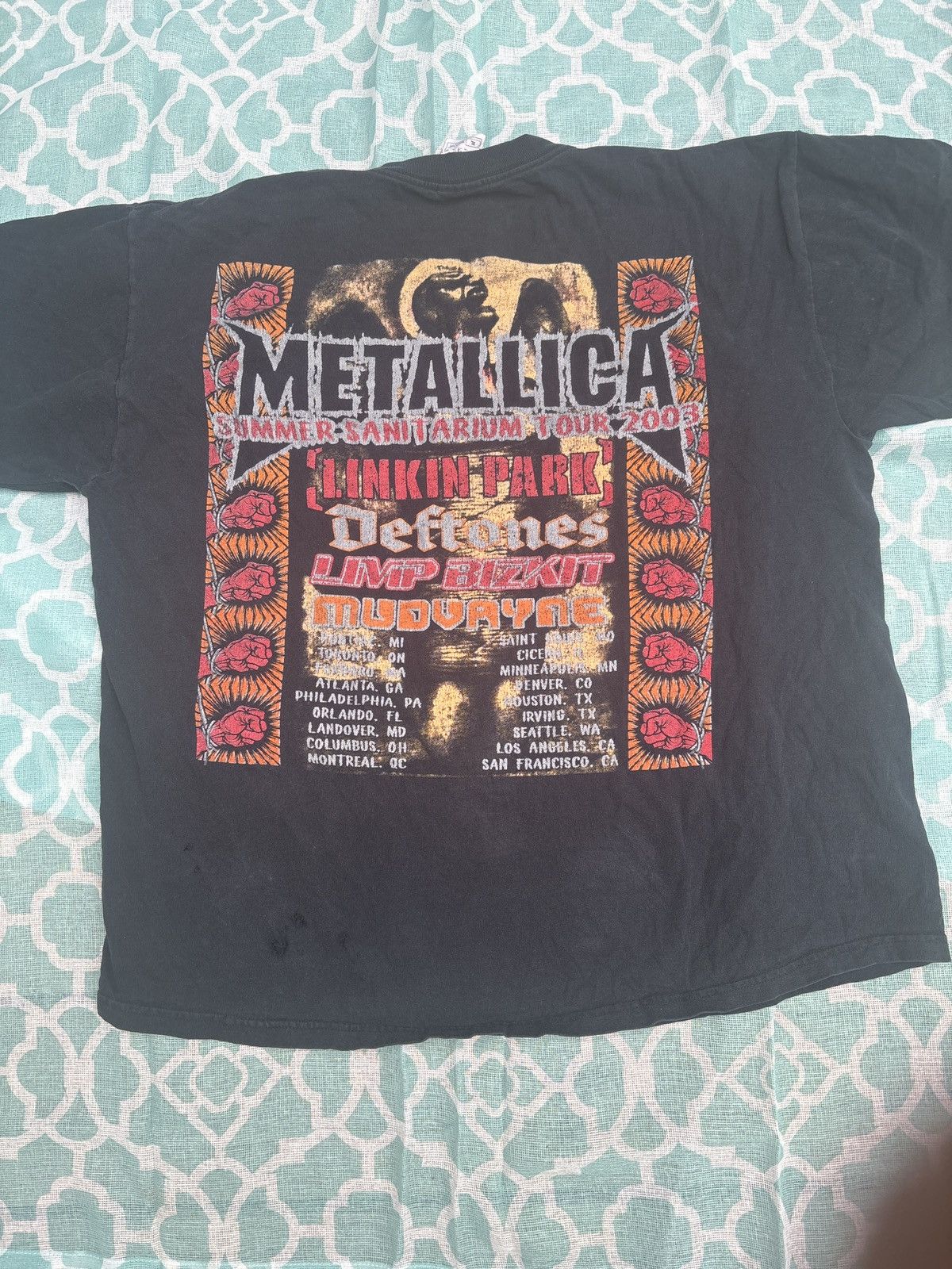 Band Tees × Vintage METALLICA SUMMER SANITARIUM 2003 Size US XL / EU 56 / 4 - 4 Thumbnail