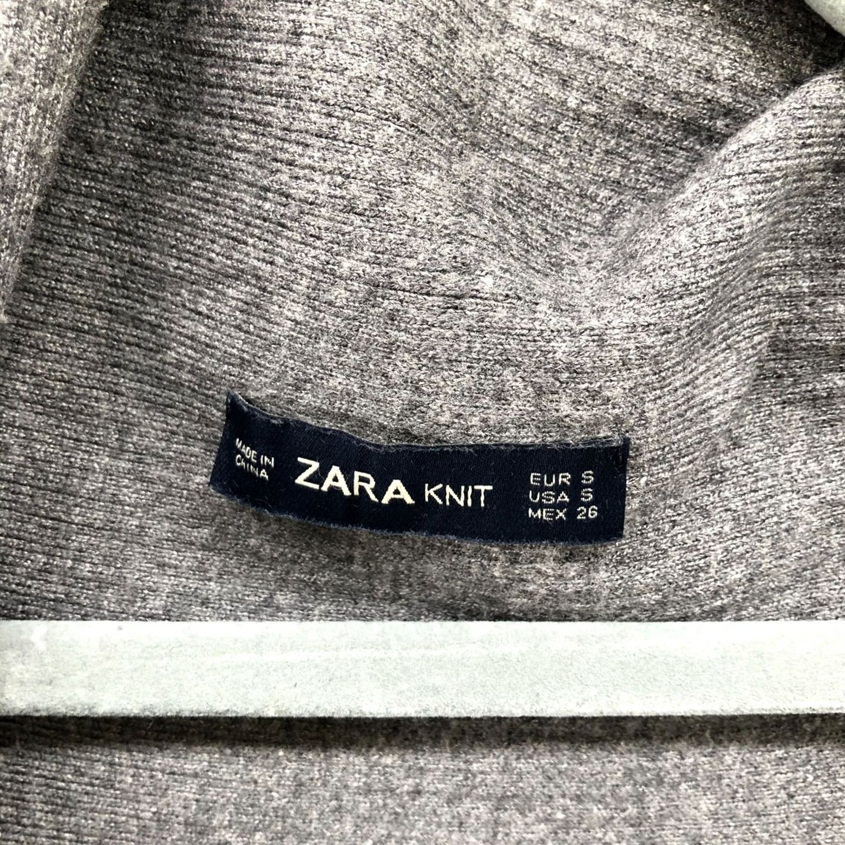 Zara Zara Cardigan Womens S Gray Open Front Longline Stretch Knit Ribbed Tee Sleeve Size S / US 4 / IT 40 - 5 Thumbnail