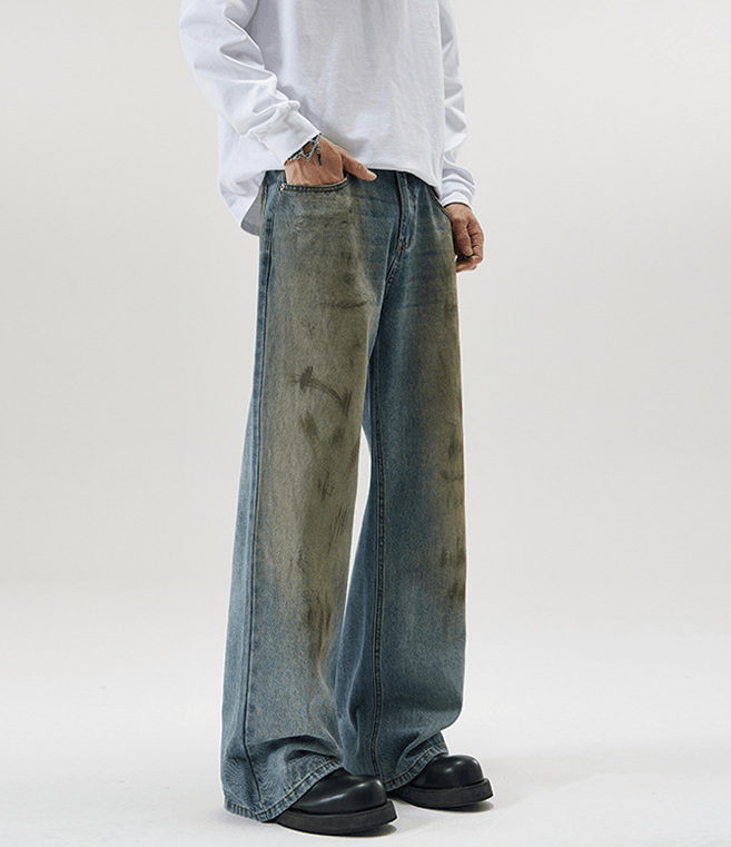 Japanese Brand × Jean Men's vintage distressed dirtyfit loose flared jeans Size US 32 / EU 48 - 6 Thumbnail