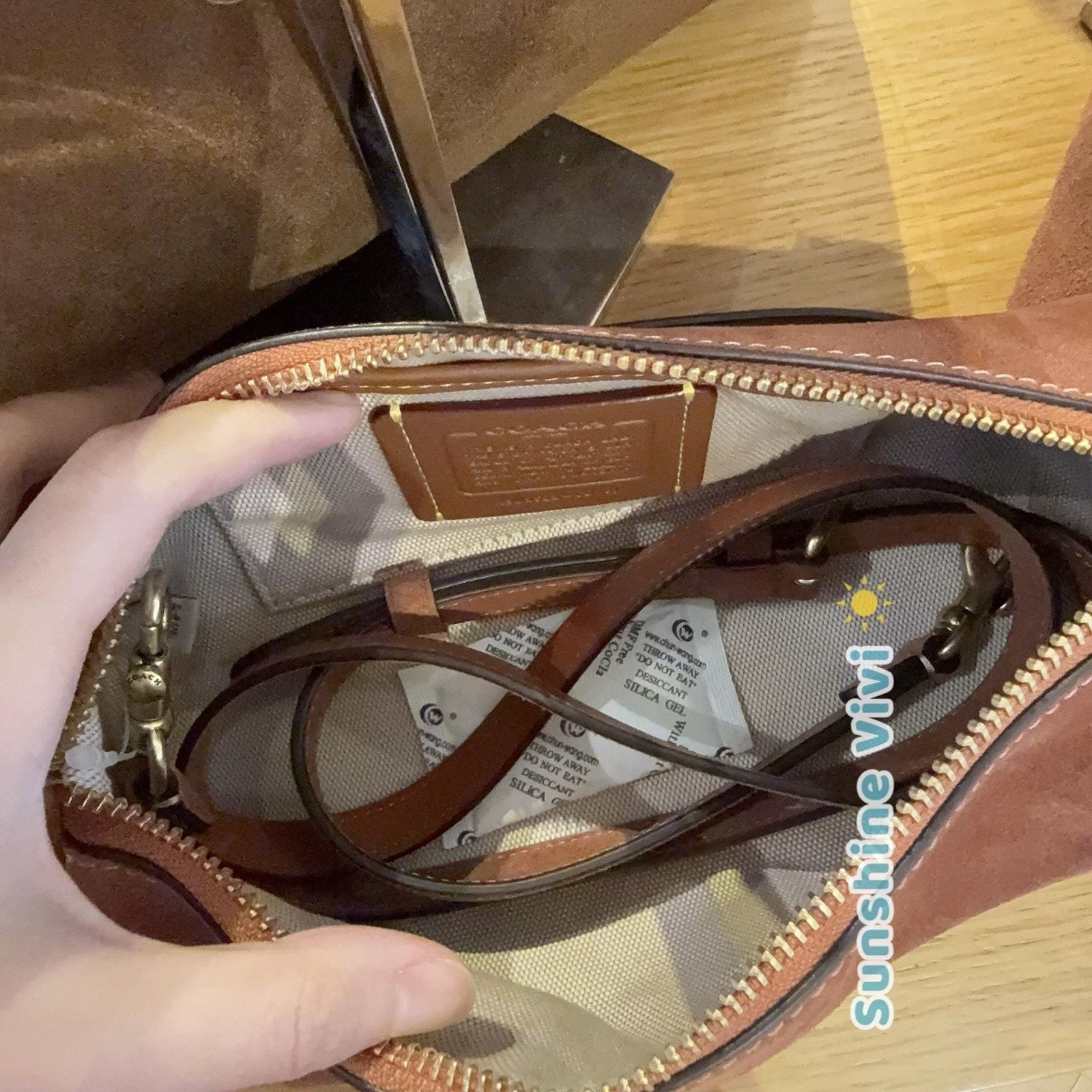 Coach NWT Coach Small Barrel Bag Clay Suede leather CDY81 Size ONE SIZE - 5 Thumbnail