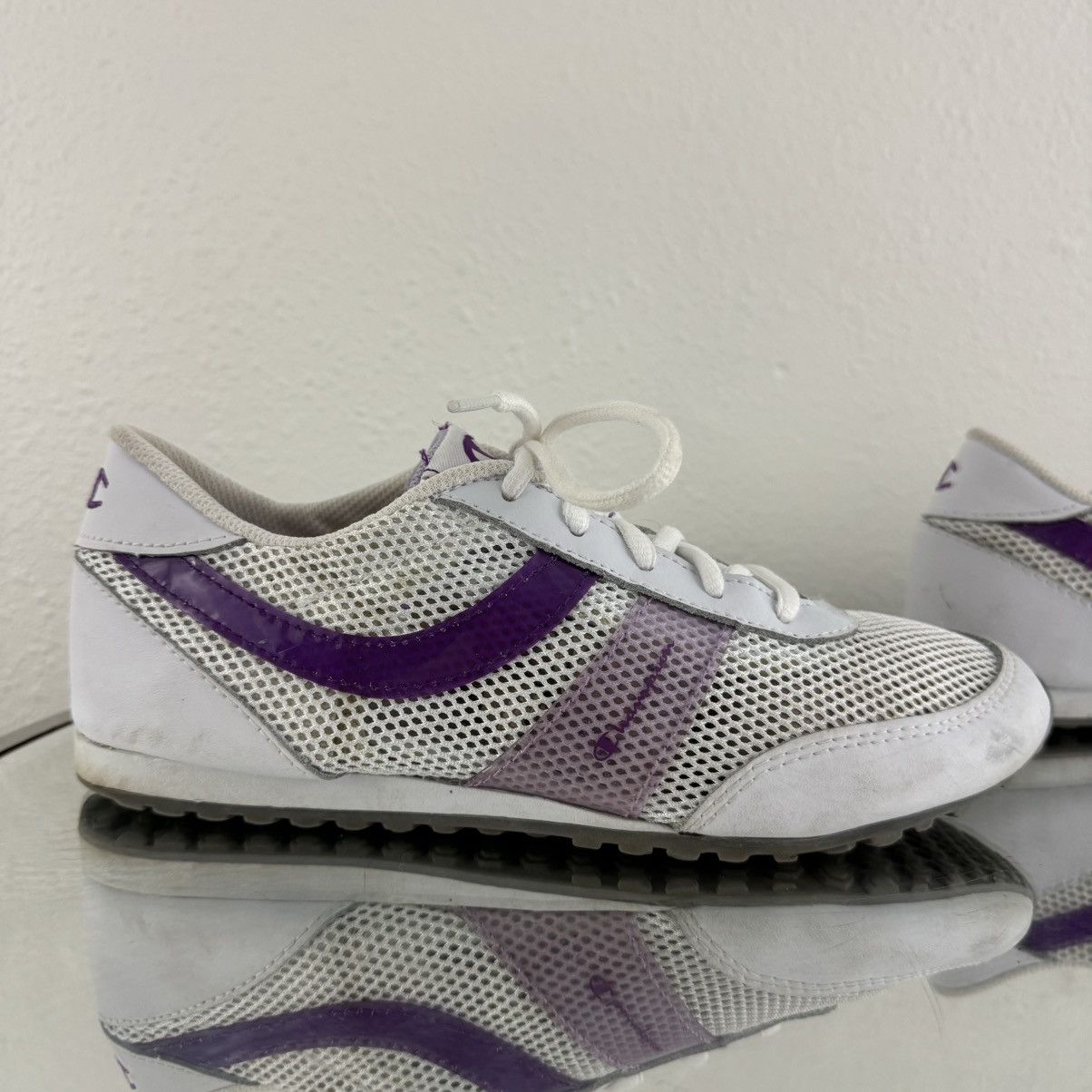 Champion CHAMPION Vintage Y2K White Purple Leather Track Sneakers Size US 7 / IT 37 - 5 Thumbnail