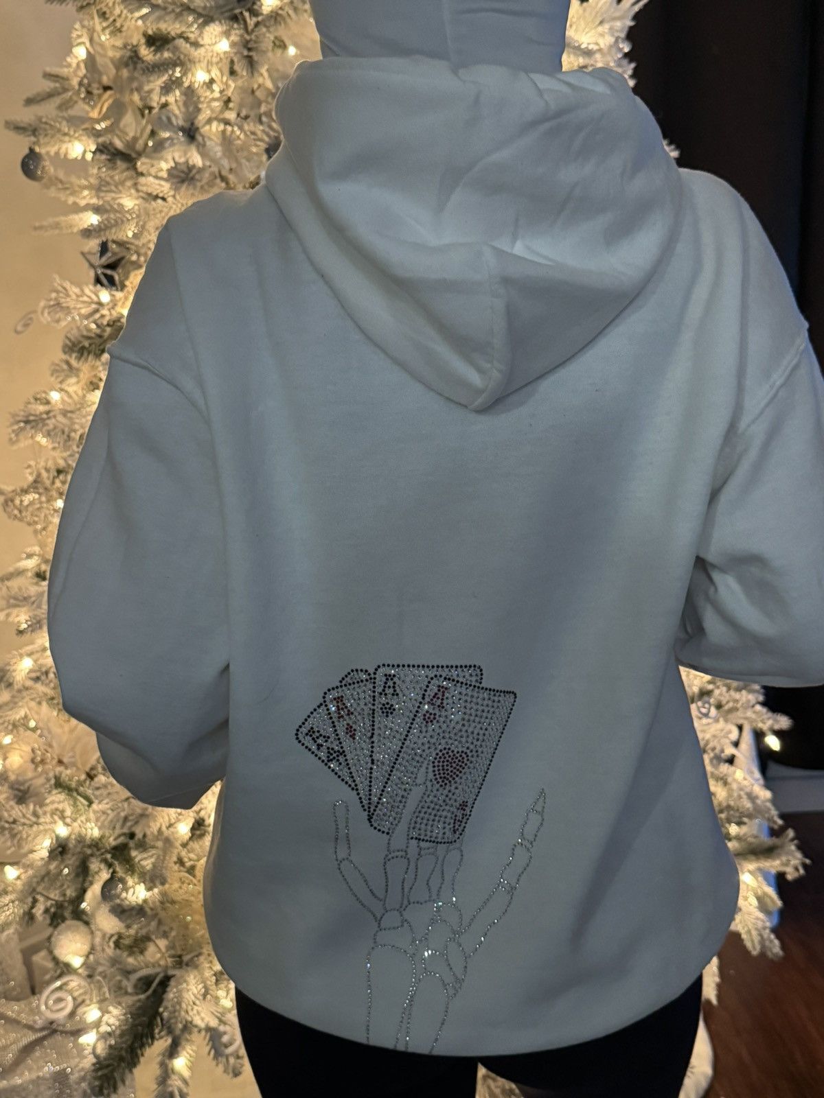 Vintage Rhinestones Poker Cards Cross Vintage Hoodie Size US M / EU 48-50 / 2 - 6 Thumbnail
