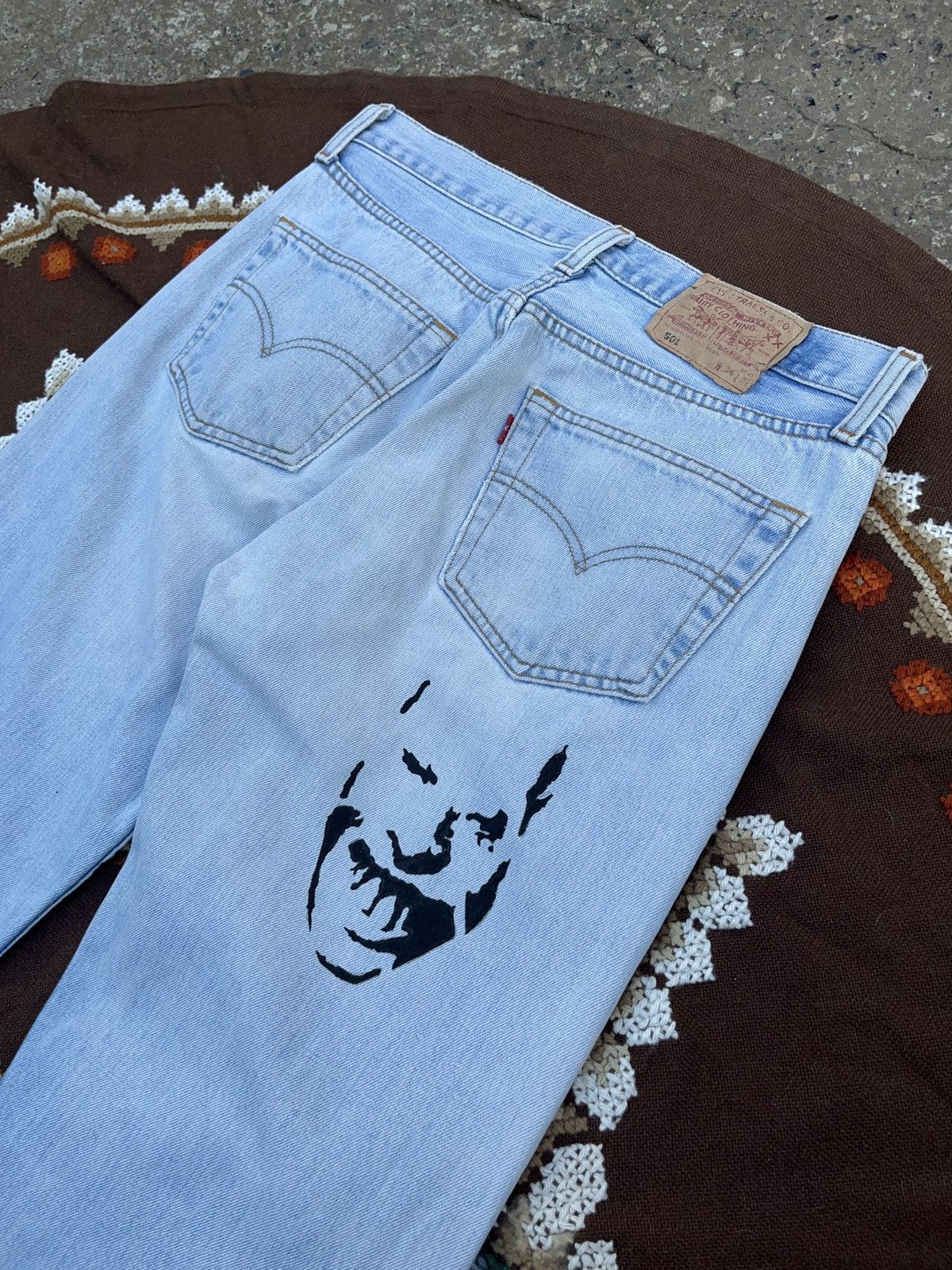 Apex Aphex Twin Custom Made Jeans On Vintage Levi’s 501 Size US 34 / EU 50 - 13 Thumbnail