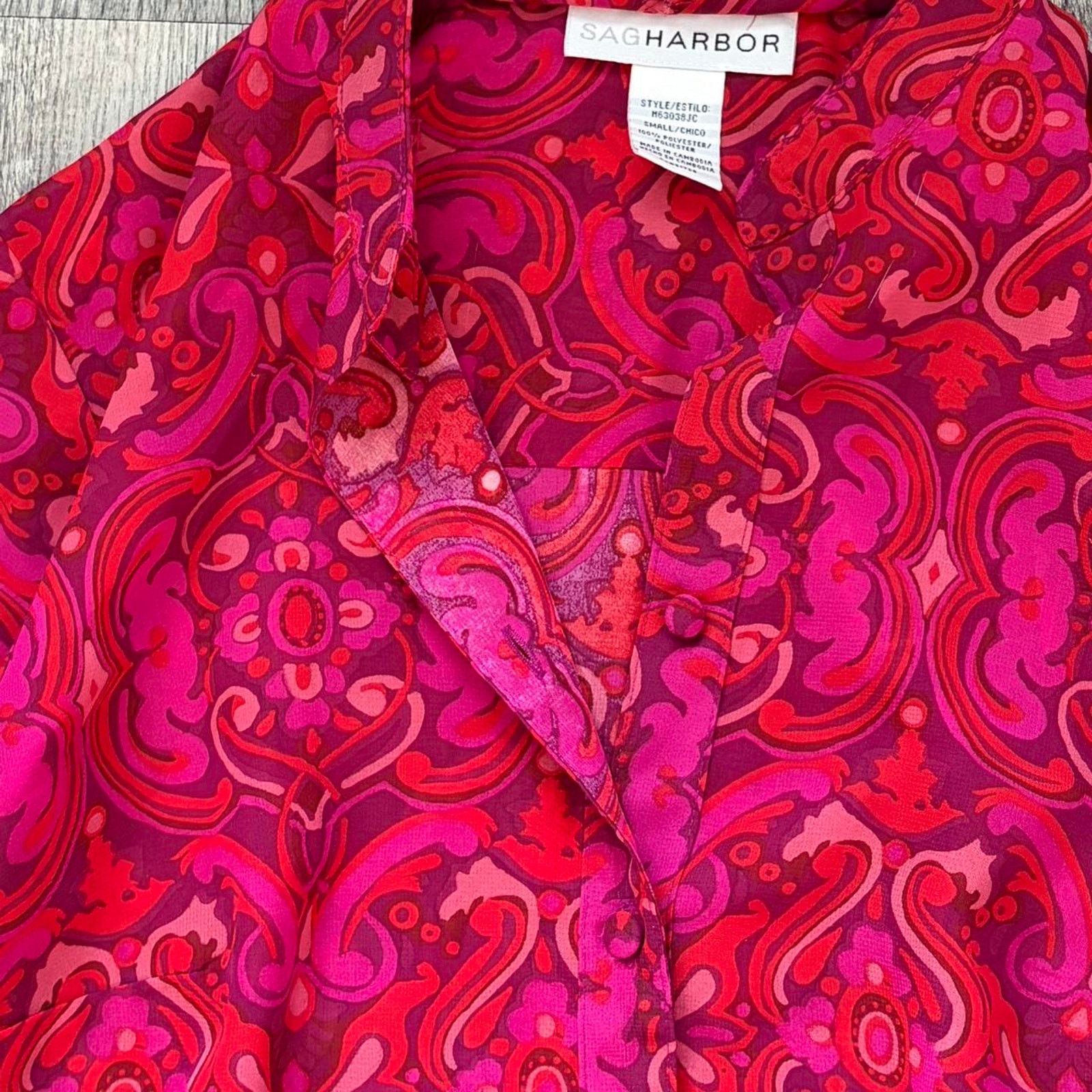 Other Sag harbor red paisley button up blouse Size S / US 4 / IT 40 - 3 Thumbnail