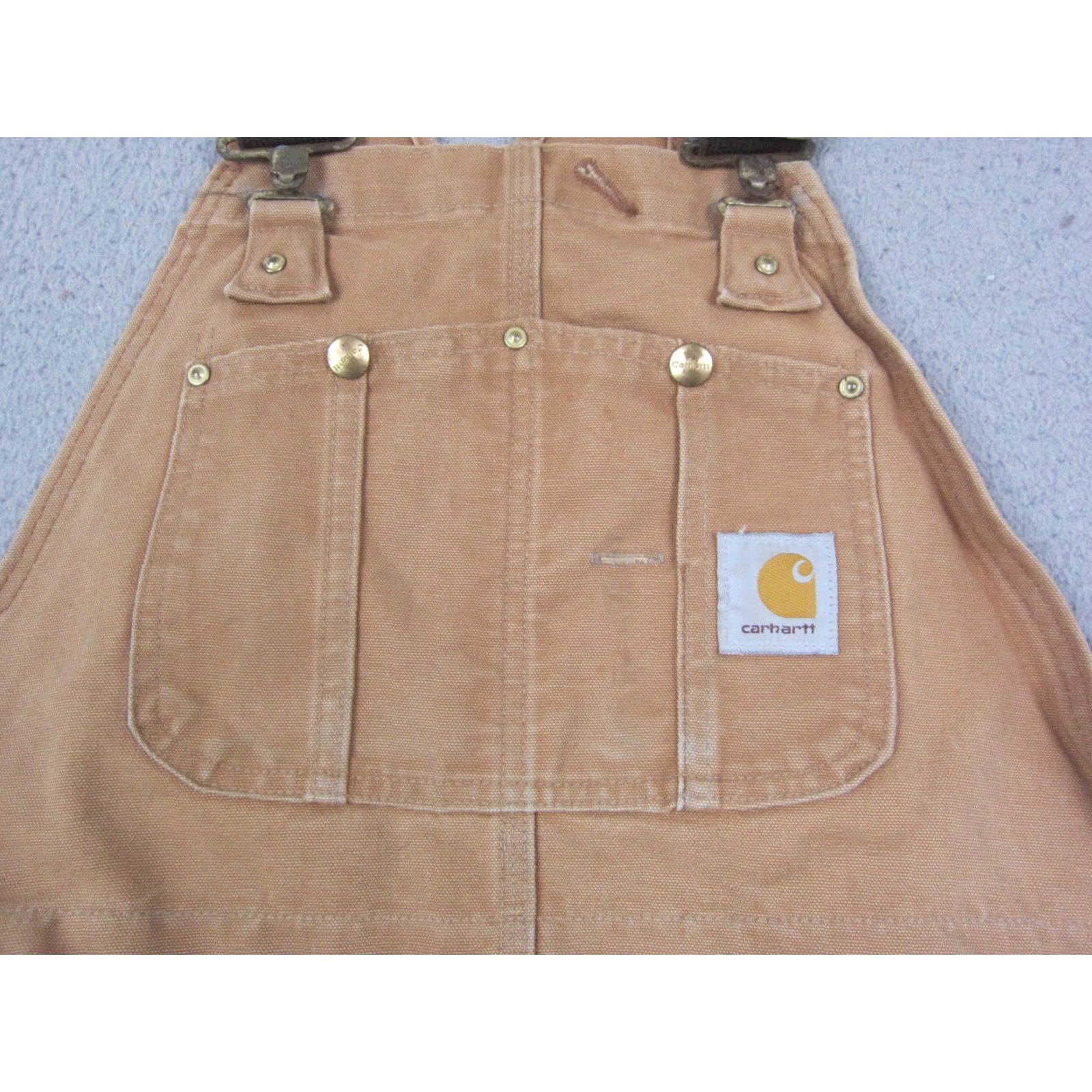 Carhartt VINTAGE Carhartt Bib Overalls Mens 38 x 24 Brown Lined Double Knee Duck Canvas Workwear Size US 38 / EU 54 - 2 Thumbnail