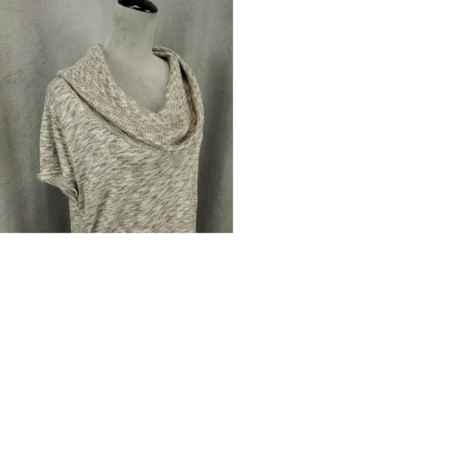 Apt. 9 New Womens Sweater XL Shimmer Sparkle Rouched Sides cowl Neck Heathered NWT Size XL / US 12-14 / IT 48-50 - 9 Thumbnail