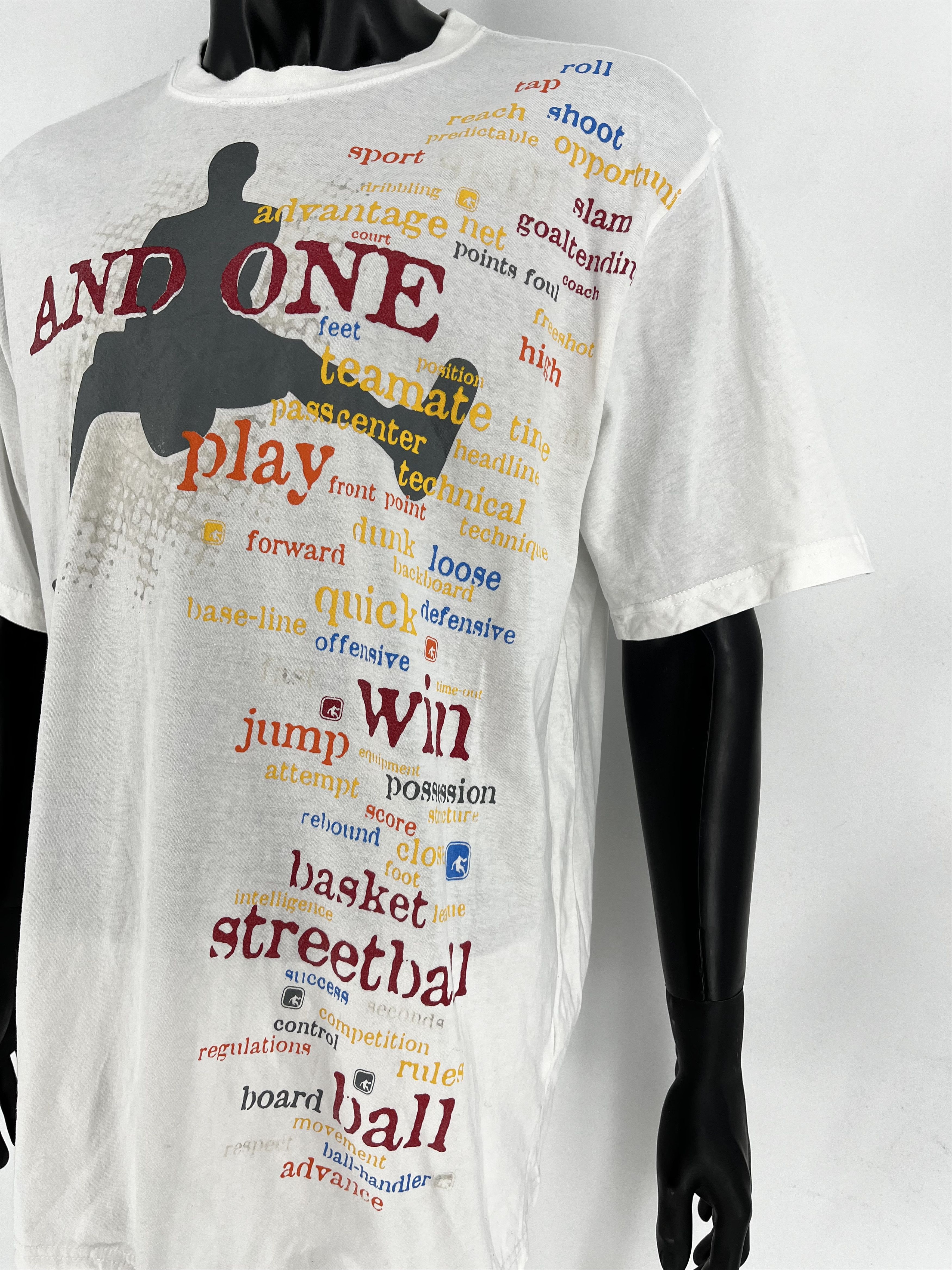 NBA And 1 One Basketball Graphic TShirt Men’s White Y2K 2000s Size US XL / EU 56 / 4 - 8 Thumbnail