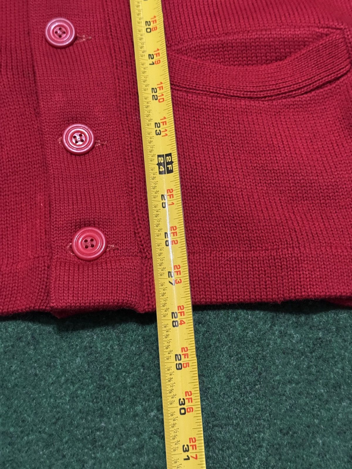 Vintage Vintage 50s 60s Red Cardigan Knit Med True Vintage Sweater Size US M / EU 48-50 / 2 - 7 Thumbnail