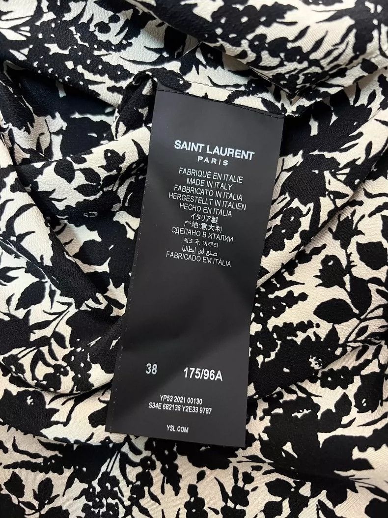 Saint Laurent Paris Saint Laurent Floral Print Short Sleeve Shirt-2507 Size US S / EU 44-46 / 1 - 5 Thumbnail
