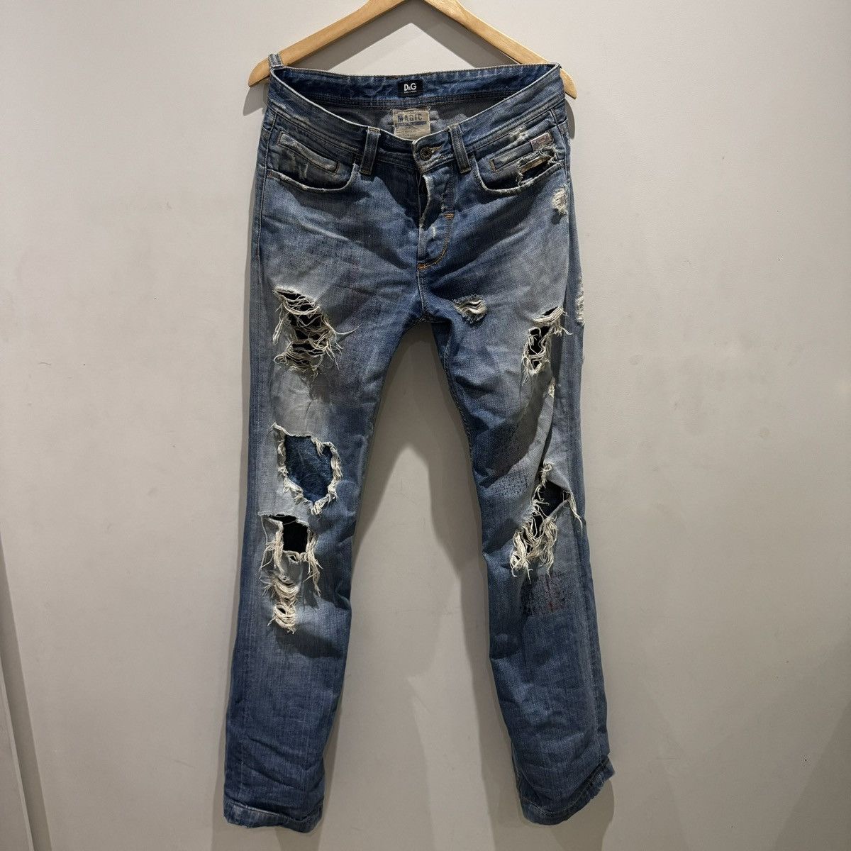 メンズ 00s Dolce & Gabbana damage denim Y2K M