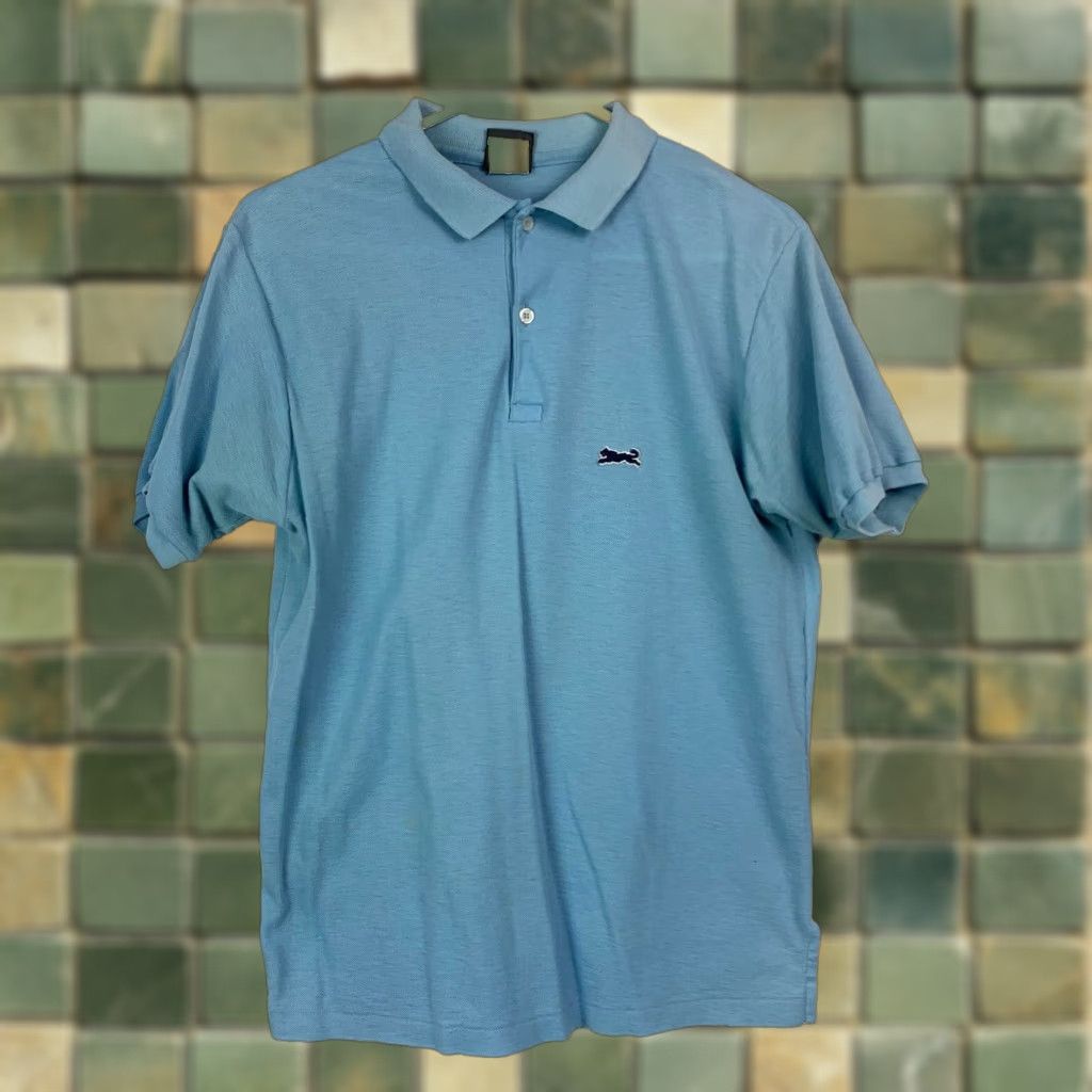 Vintage VINTAGE Le Tigre Polo Shirt Blue 80s Pique Short Sleeve Button-Down Collar Medium Mens Polo Shirt Size US M / EU 48-50 / 2 - 1 Thumbnail