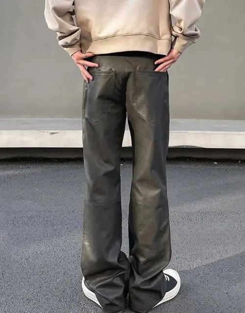Japanese Brand Horiko x Yura Straight Leg Stacked PU Leather a pant Size US 30 / EU 46 - 8 Thumbnail
