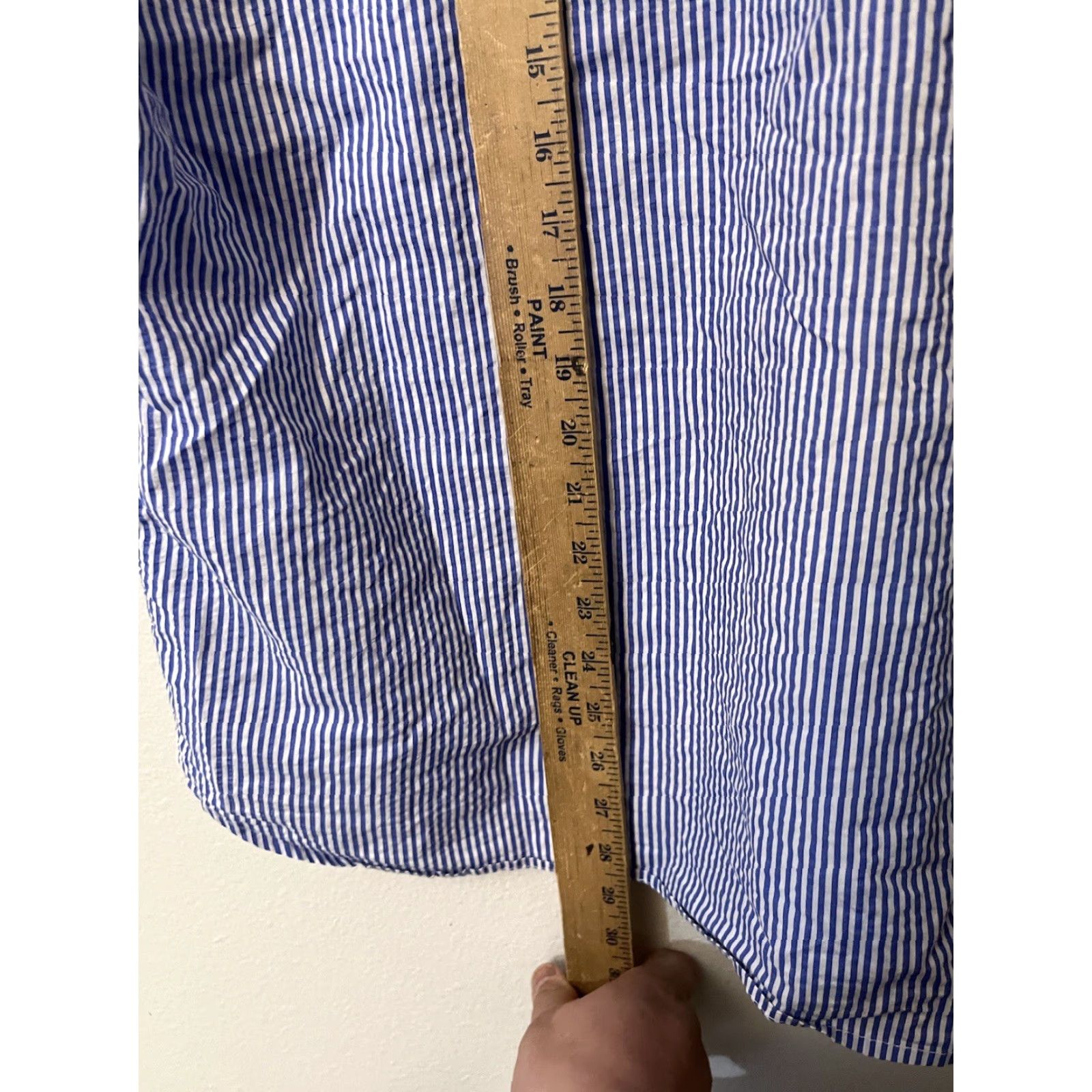 Denime Denim & Flower Ricky Singh Men's Large Blue White Striped Button Up Shirt Size US L / EU 52-54 / 3 - 4 Thumbnail