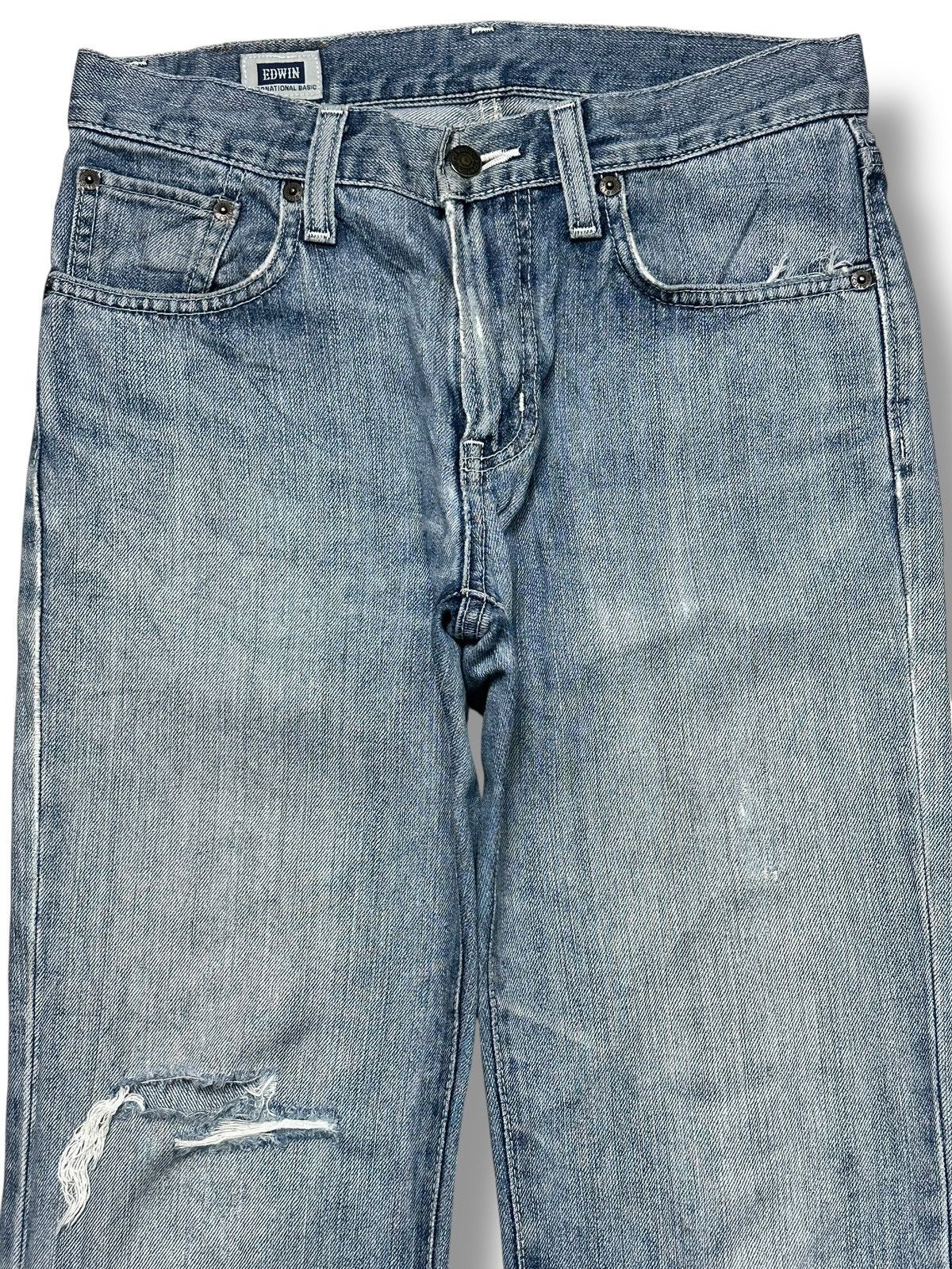Edwin Edwin 403 Vintage With Distressed Straight Leg & Faded Wash Size US 30 / EU 46 - 2 Thumbnail