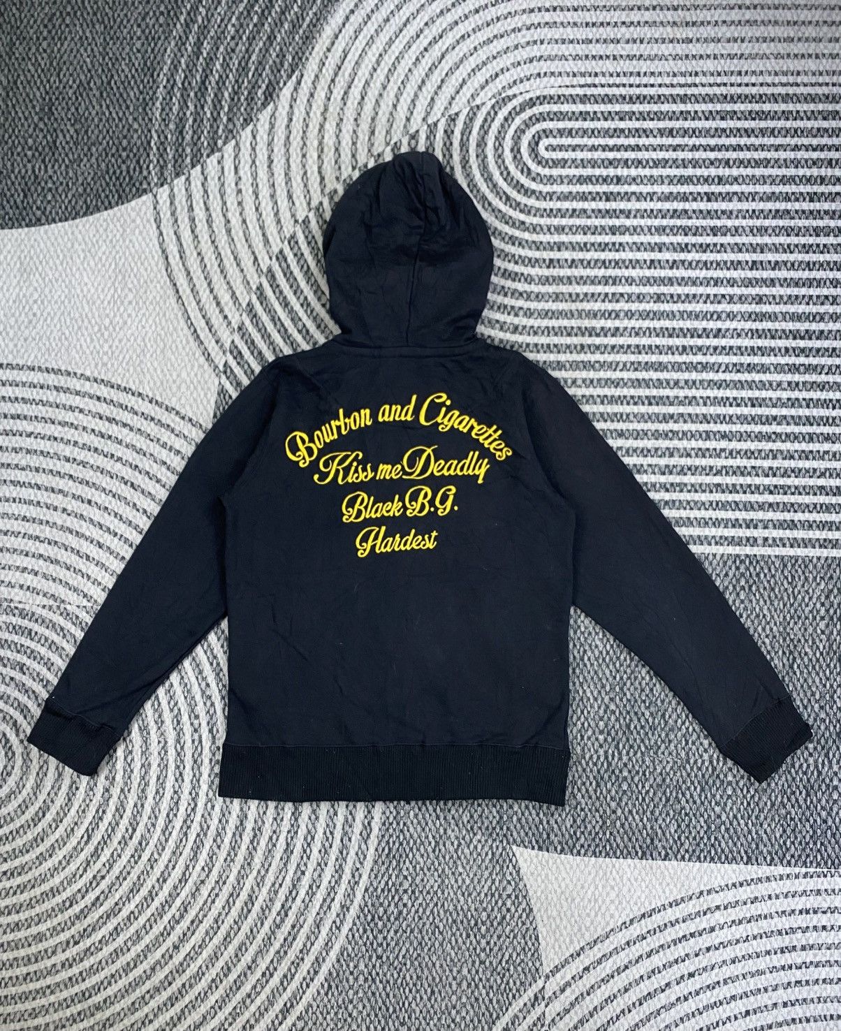 Japanese Brand Vintage Groover Grand Black Embroidered Wording Hoodie Size US S / EU 44-46 / 1 - 1 Thumbnail