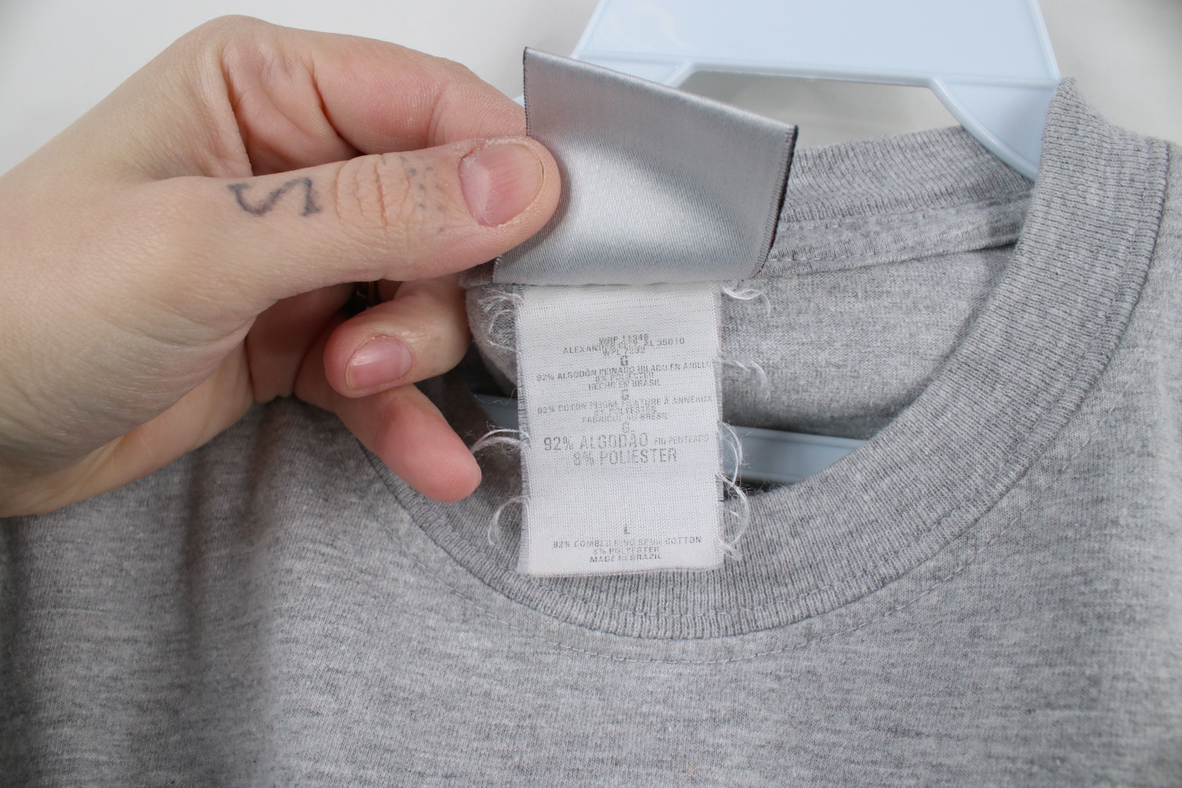 Vintage Vintage 90s Streetwear Blank Heavy Cotton T-Shirt Gray Size US L / EU 52-54 / 3 - 7 Thumbnail