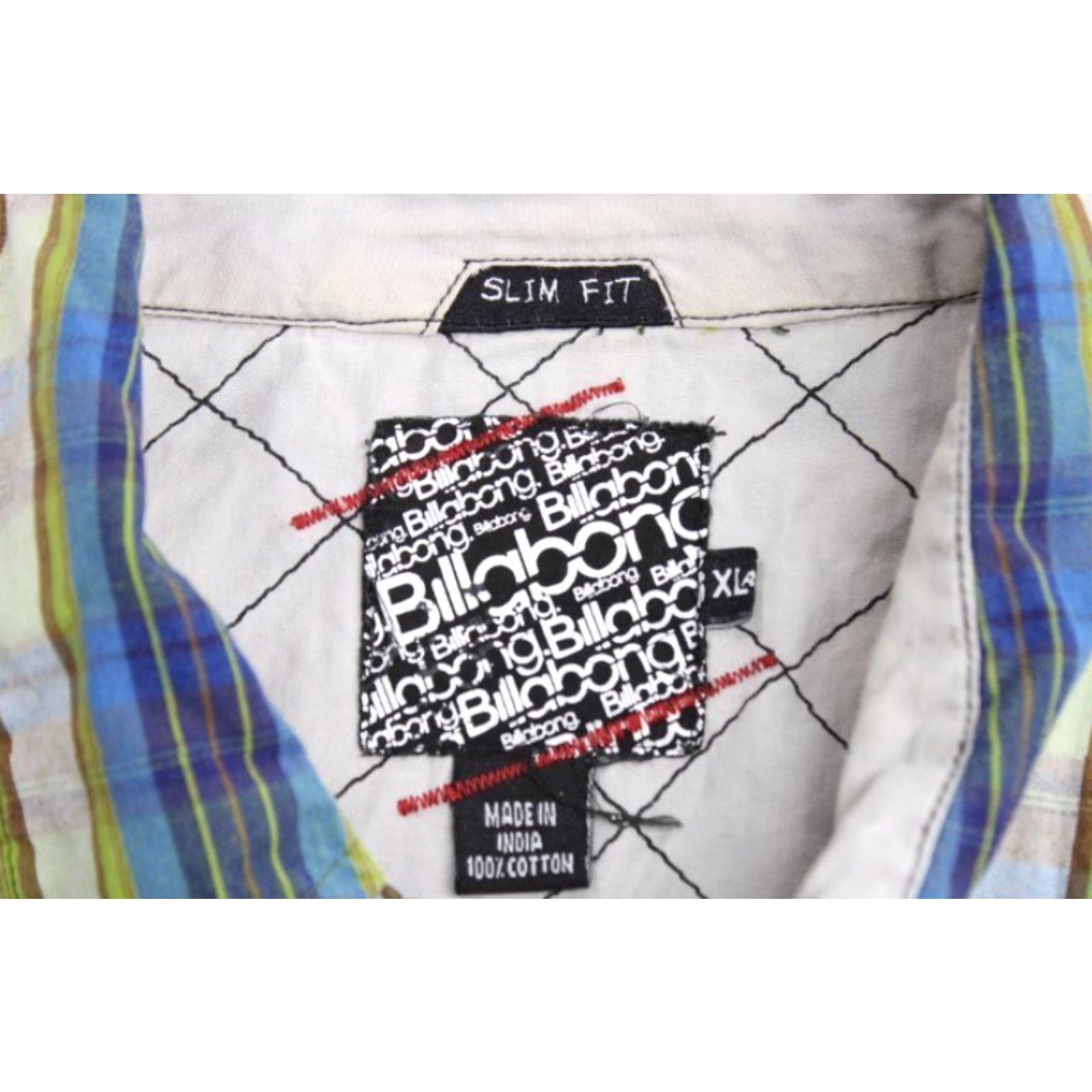 Billabong Billabong Slim Fit Shirt Mens XL Multicolor Snap Thick Stitch Plaid Short Sleeve Size US XL / EU 56 / 4 - 6 Thumbnail