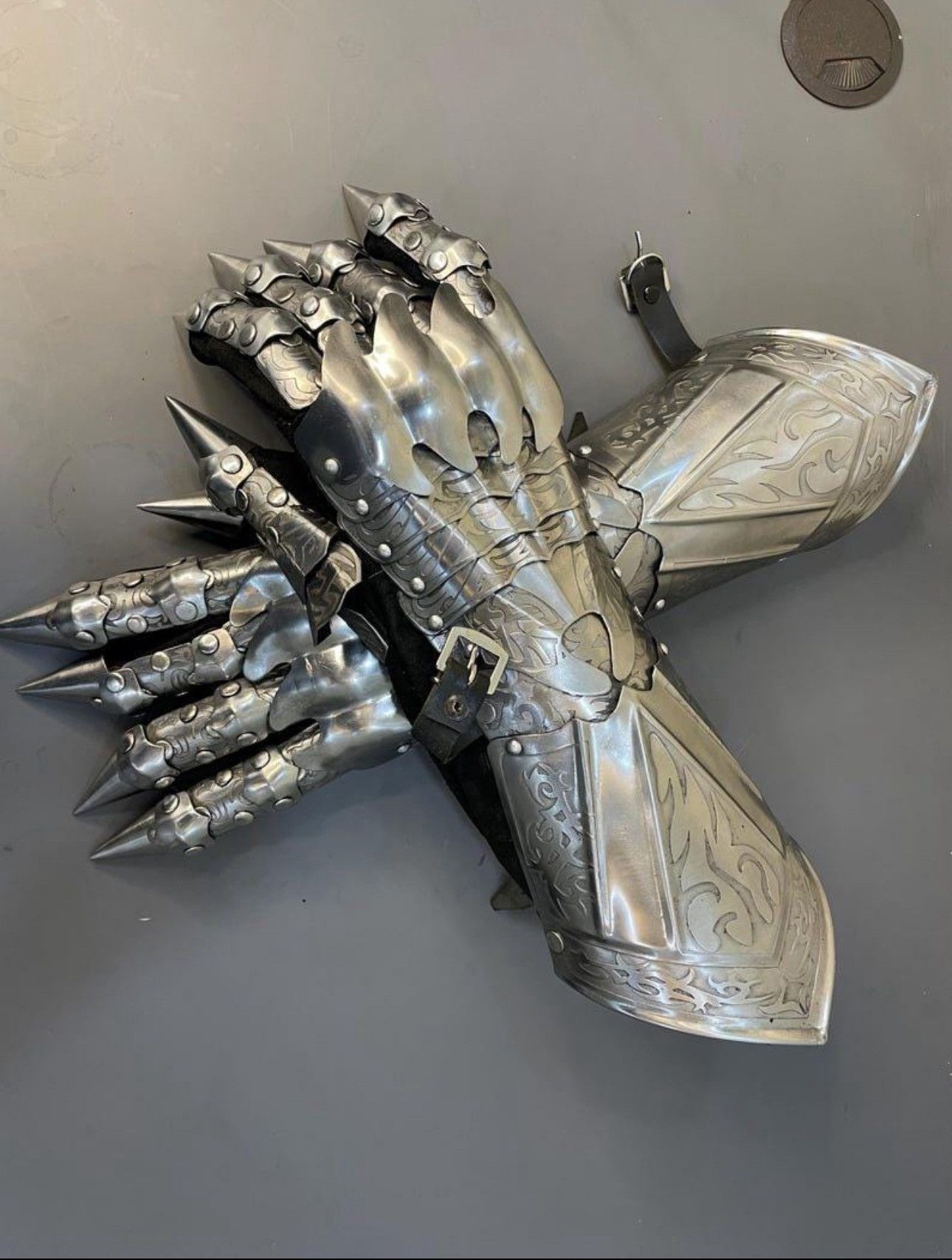 Vintage Custom Steel Clawed Gauntlets - Full Finger Armor Gloves Size ONE SIZE - 5 Thumbnail