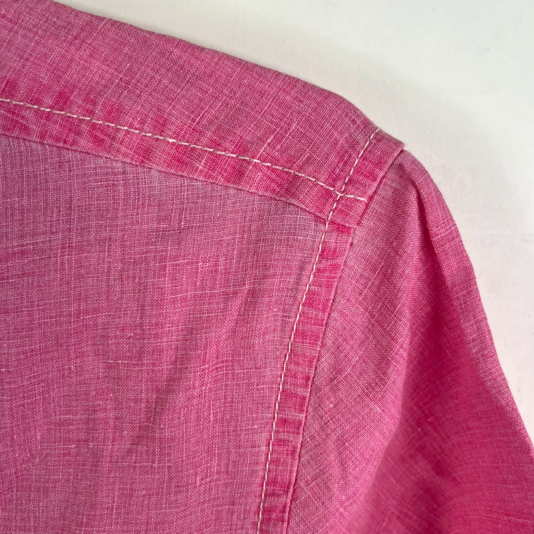 Tommy Bahama Tommy Bahama Relax Shirt Mens Size L Coral 100% Linen Short Sleeve Button-Up Size US L / EU 52-54 / 3 - 2 Thumbnail