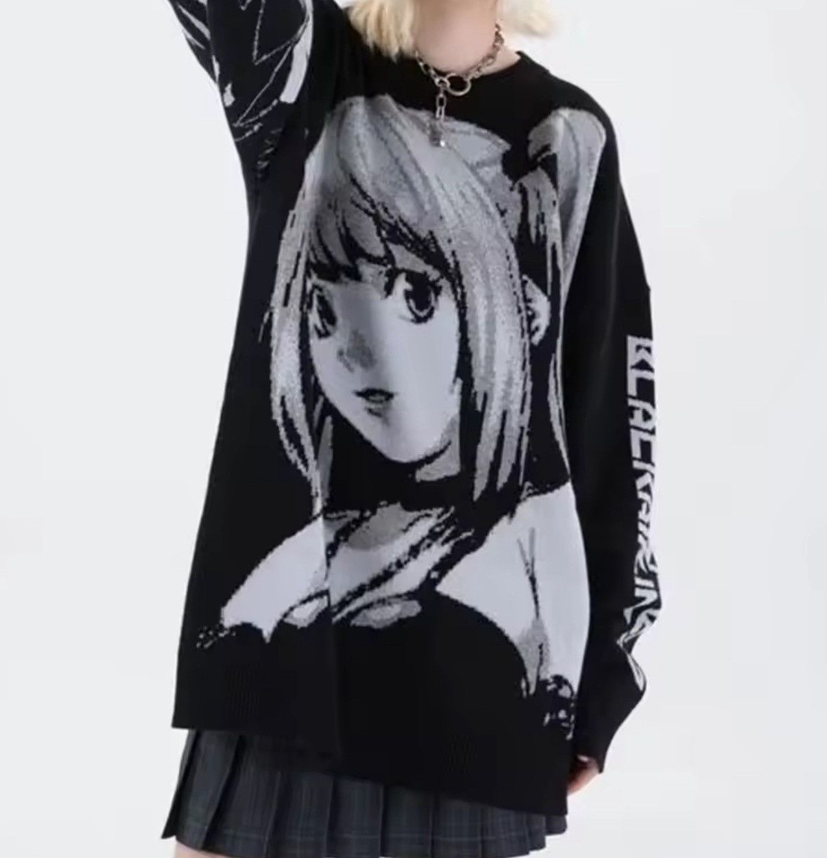Japanese Brand Anime-Inspired Graphic Knit Sweater (Unbranded) Size US XXL / EU 58 / 5 - 1 Thumbnail