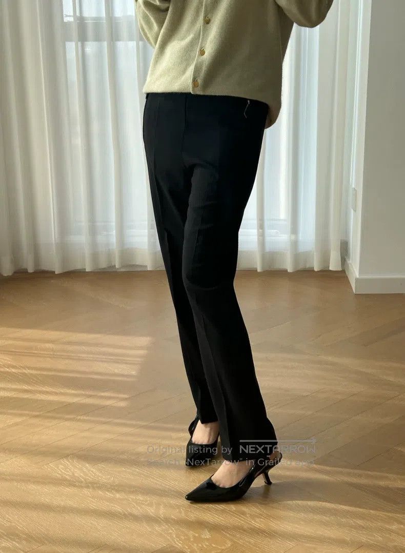 Hermes Hermes Fine Wool Narrow Suit Pants, Black Size 25" / US 0 / IT 36 - 2 Thumbnail