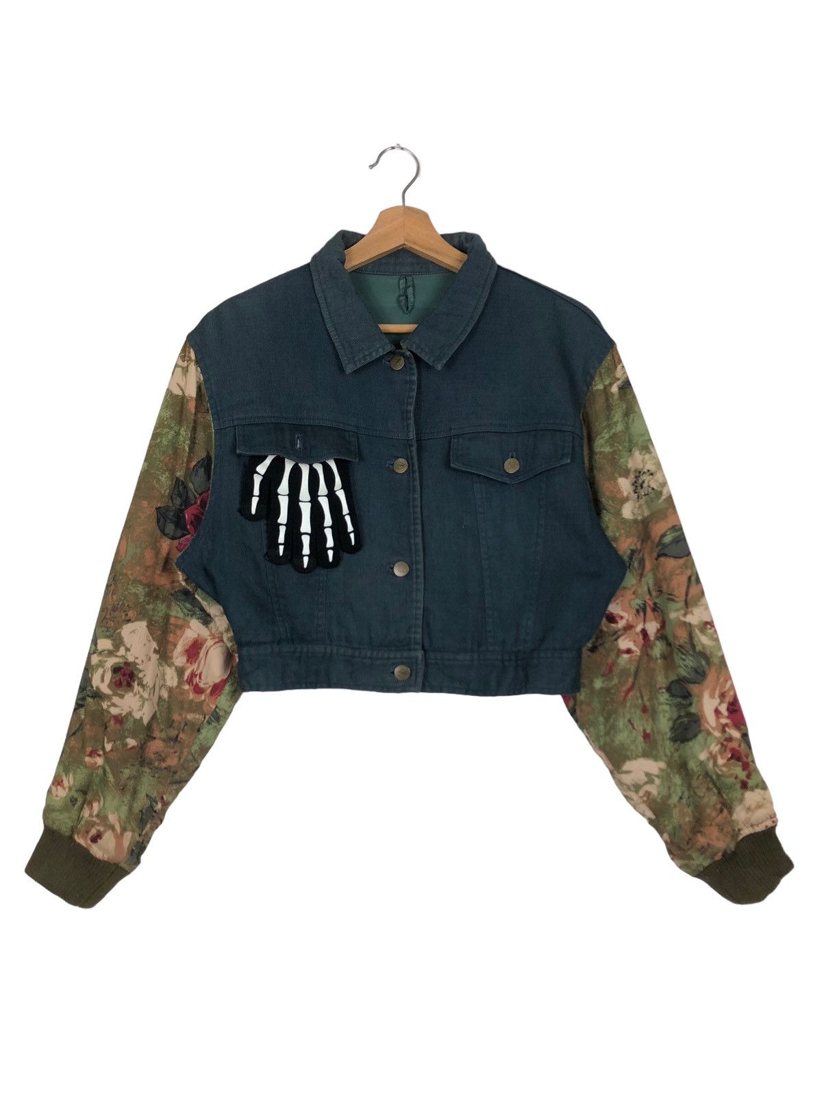 Japanese Brand 🔥90’s Rare Cropped Jacket Ball Donna Japan Floral Sleeve Size M / US 6-8 / IT 42-44 - 1 Thumbnail
