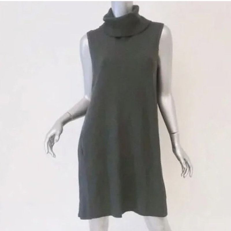 James Perse James Perse Womens Black Ribbed Turtleneck Sweater Dress 4 Size S / US 4 / IT 40 - 1 Thumbnail