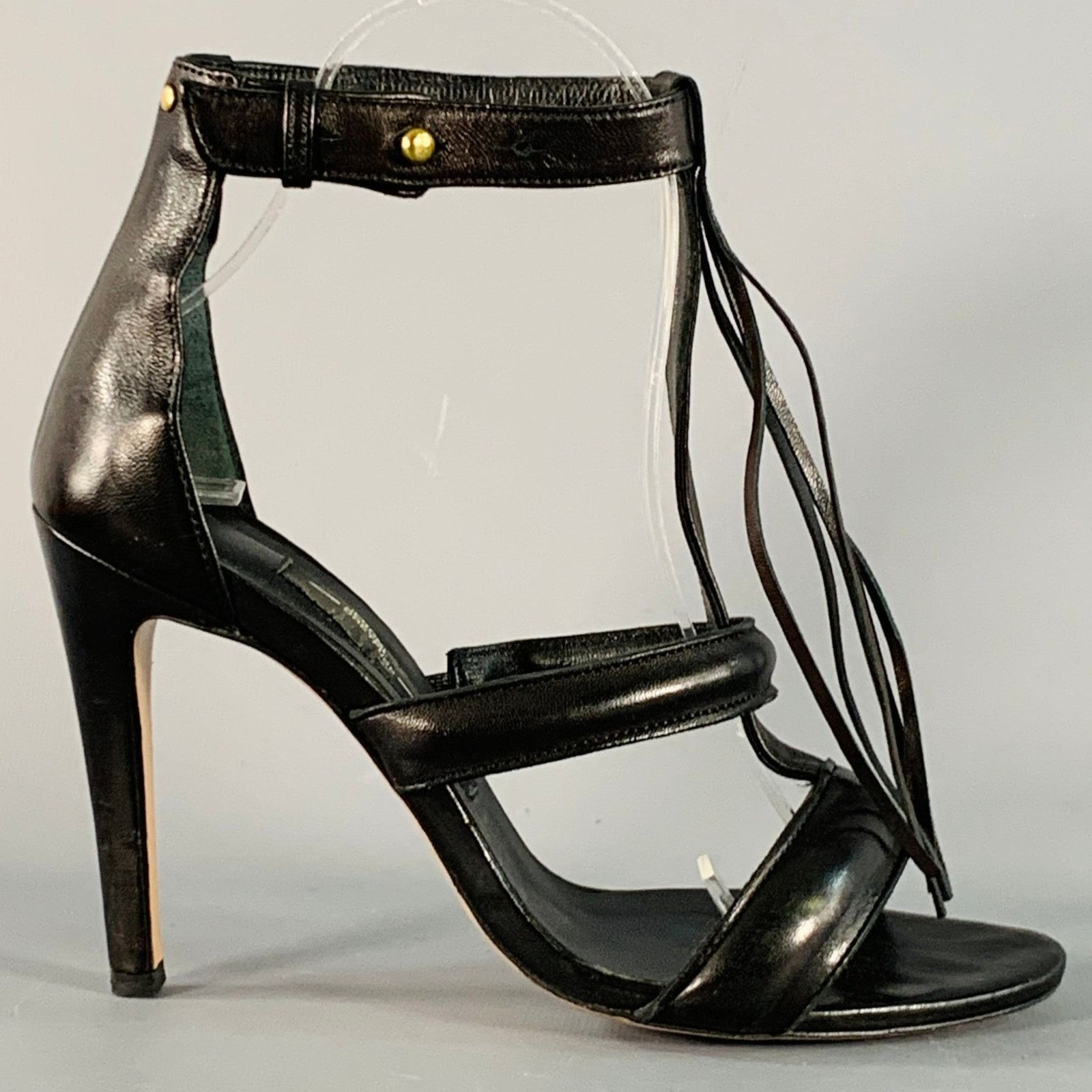 Jerome Dreyfuss JEROME DREYFUSS Size 7 Black Leather Fringed Stiletto Pumps Size US 7 / IT 37 - 2 Thumbnail