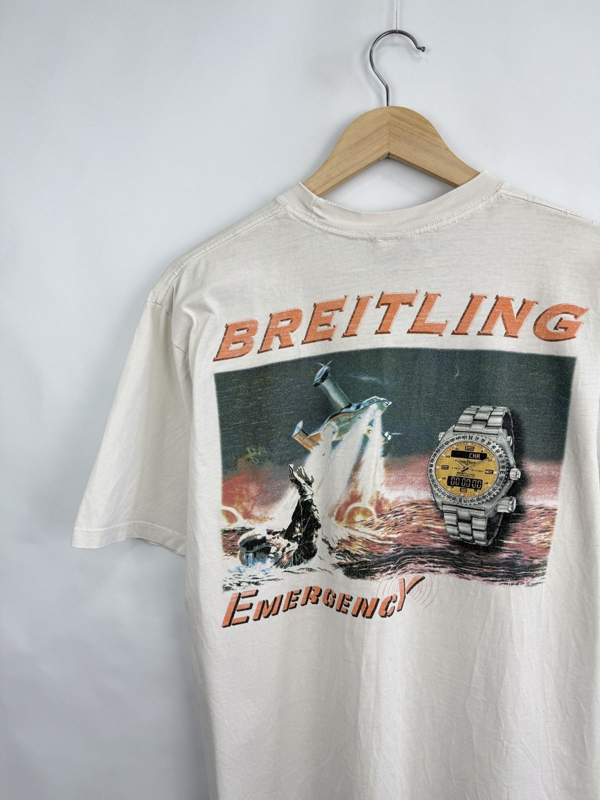 Breitling × Vintage 🇨🇭Vintage 90s Breitling Emergency Swiss Switzerland T-Shirt Size US L / EU 52-54 / 3 - 9 Thumbnail