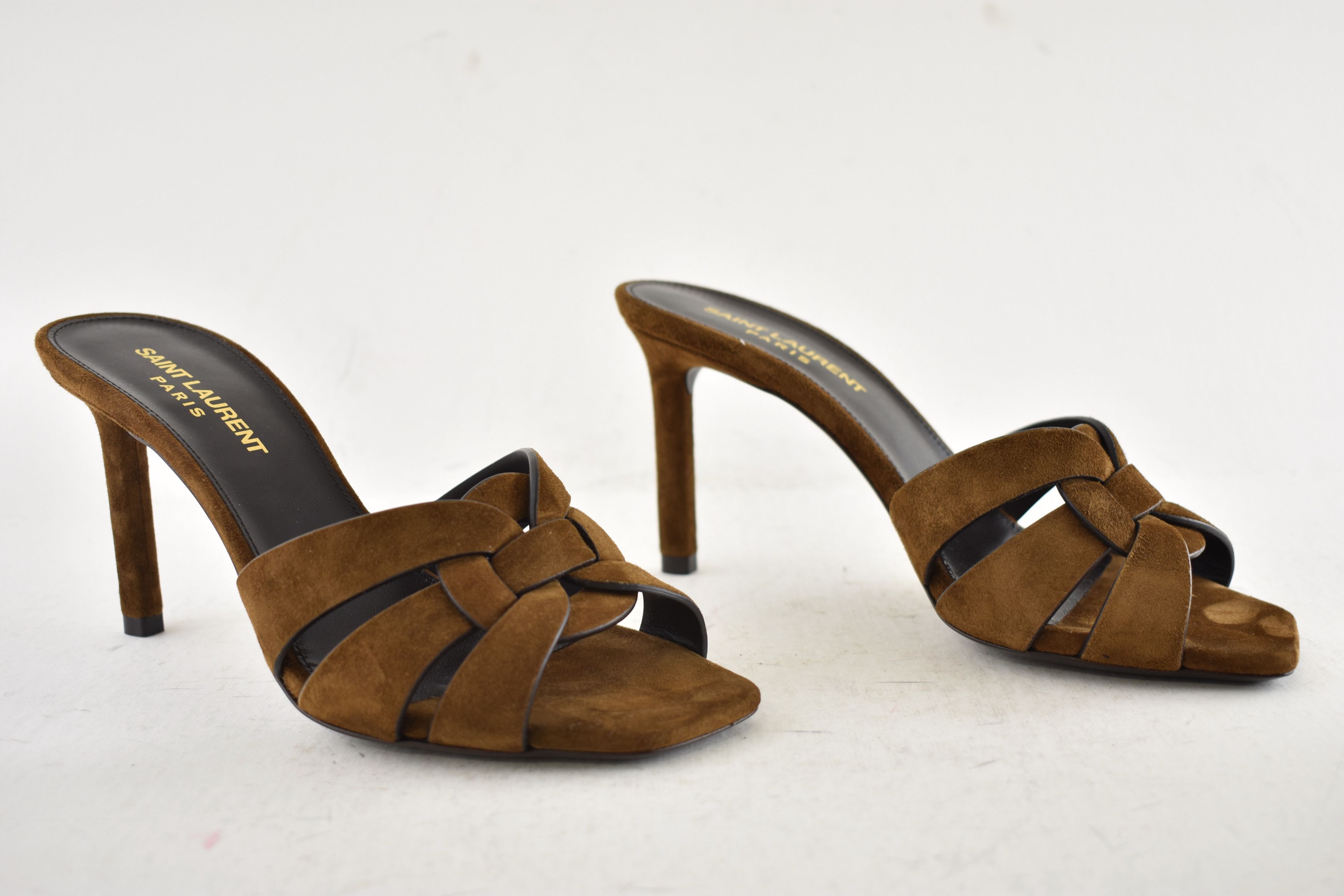 Saint Laurent Paris Tribute 85 Mule Sandal Land Suede Backless Heel Pump 36 Size US 6 / IT 36 - 4 Thumbnail