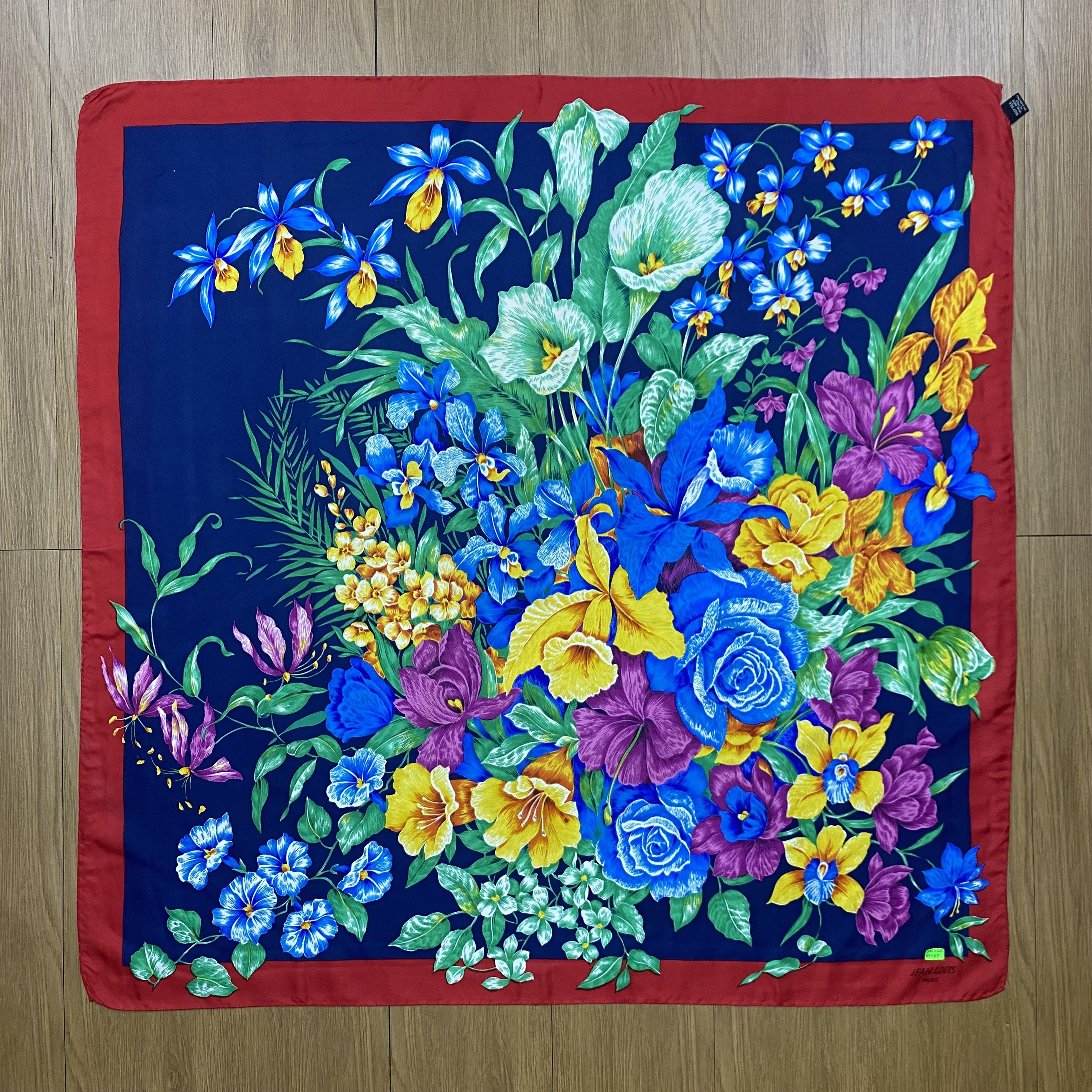 Designer × Vintage Vintage 90s Jean Louis Paris Silk Scarf SSC252 Size ONE SIZE - 1 Thumbnail
