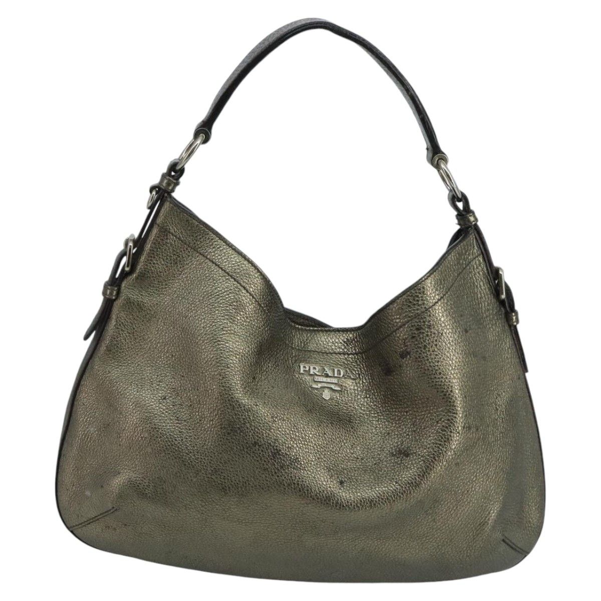 Prada Hobo Gold Leather Shoulder Bag (Pre-Owned) Size ONE SIZE - 1 Thumbnail