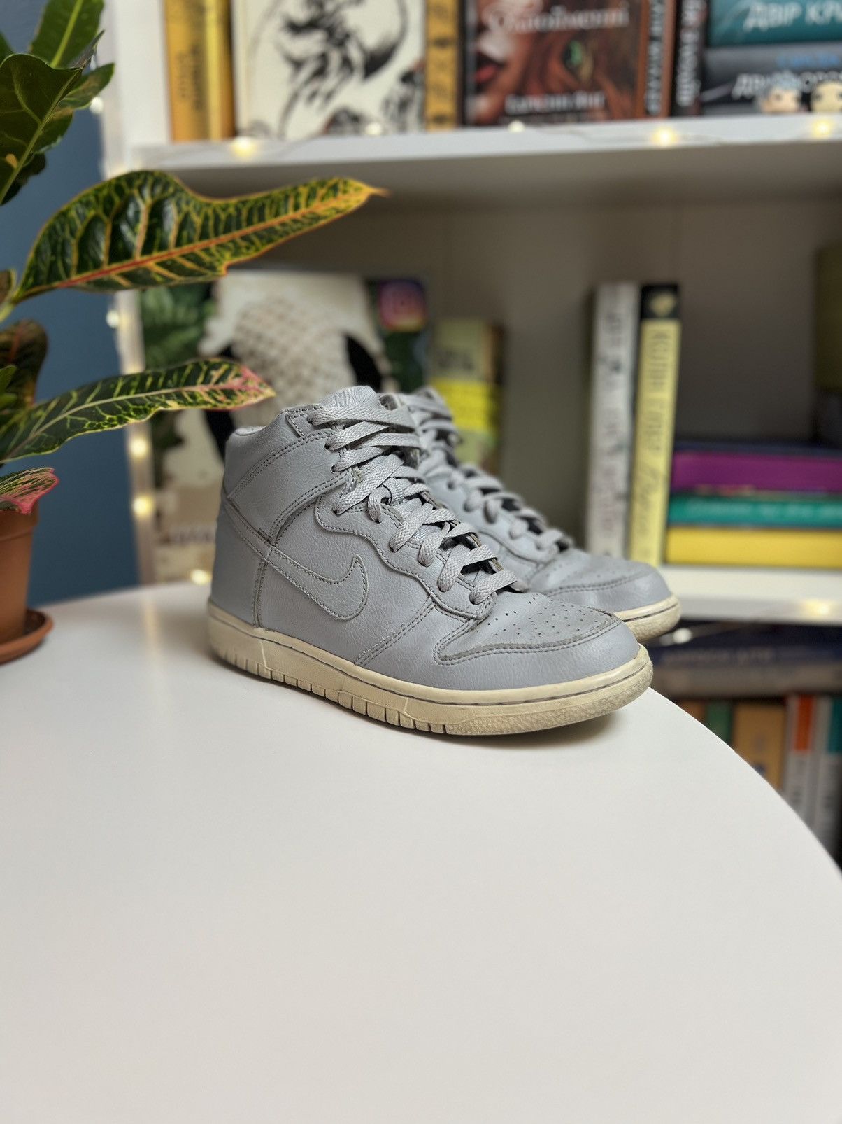 Vintage Nike dunk wolf gray leather hi-top Size US 6.5 / IT 36.5 - 1 Thumbnail