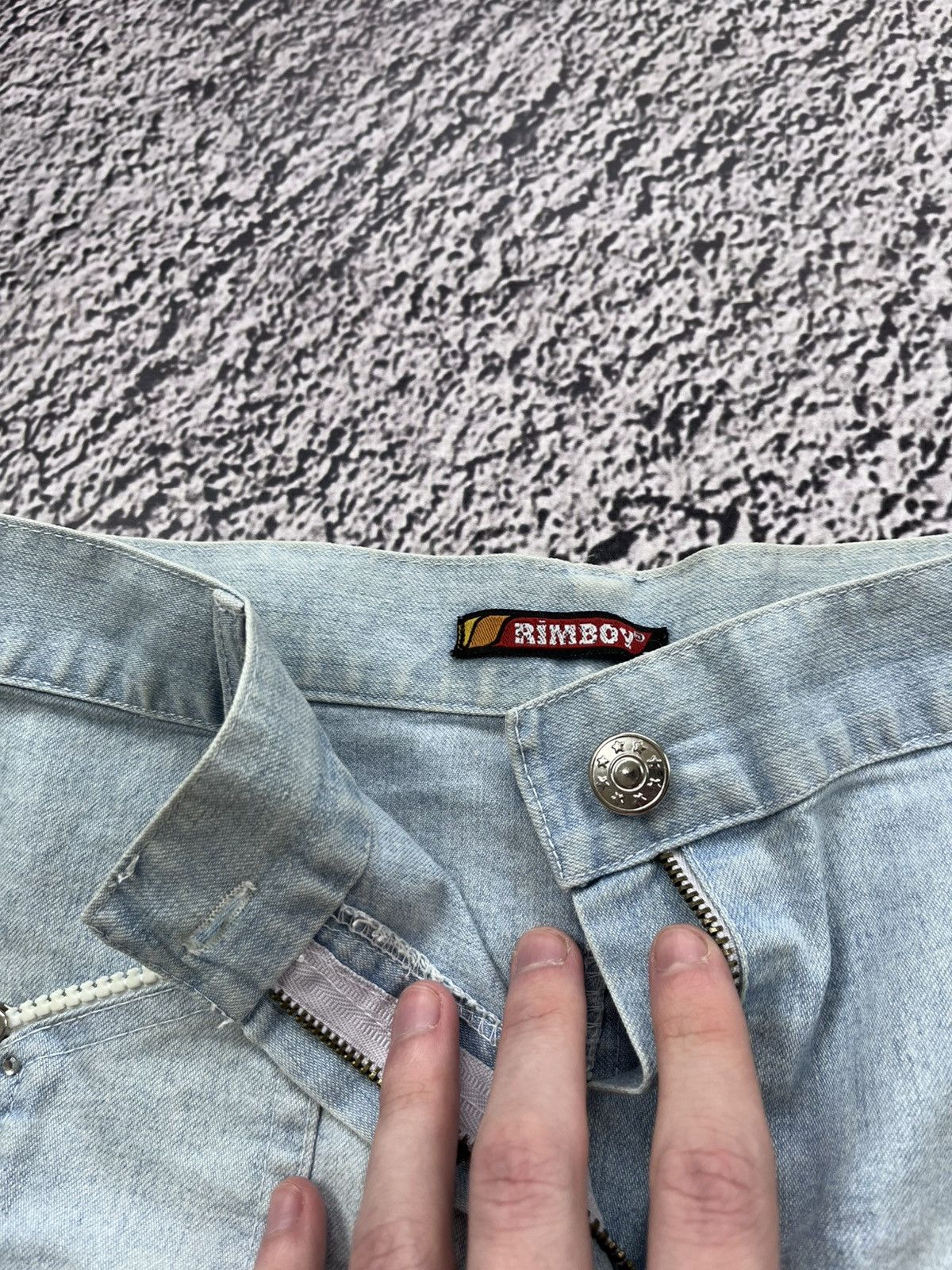 Vintage Vintage 90s Zip Pockets Faded Mini Skirt Juicy Vibe Size 26" / US 2 / IT 38 - 2 Thumbnail