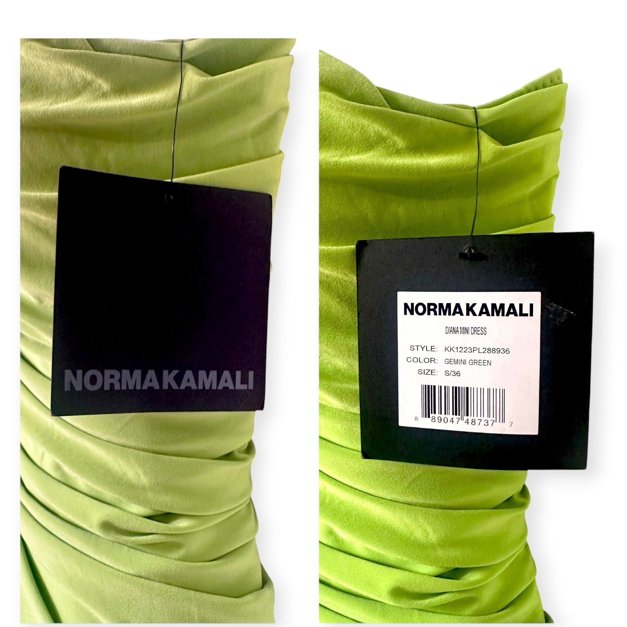 Norma Kamali Norma Kamali Diana Dress, Gemini Green, Size S, NWT Size S / US 4 / IT 40 - 4 Thumbnail