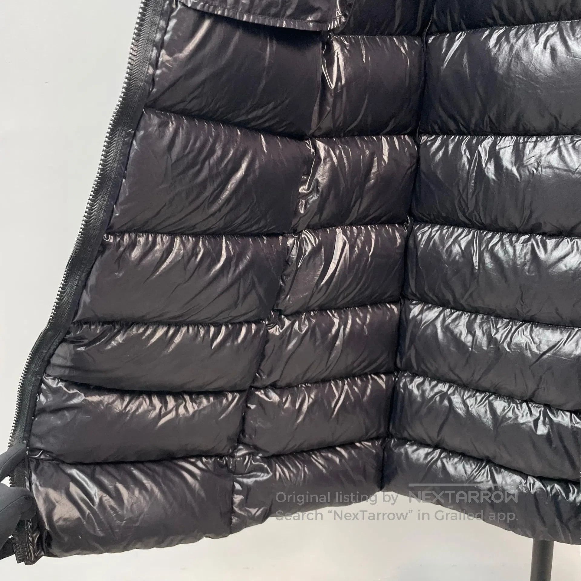 Moncler Moncler Black Glossy Long Down Jacket with Hood and Faux F Size US S / EU 44-46 / 1 - 8 Thumbnail