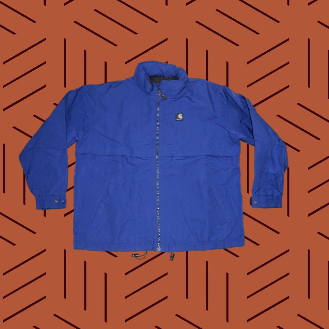 Carhartt VINTAGE Carhartt USA Hooded Heavy Windbreaker Royal Blue Work Jacket Full Zip XL Shirt Mens Size US XL / EU 56 / 4 - 1 Thumbnail