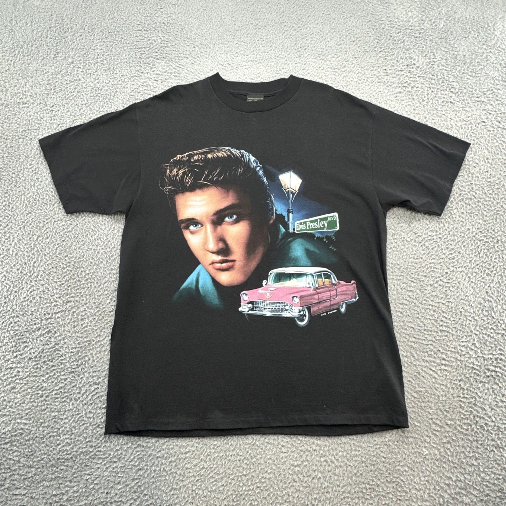 Vintage VINTAGE Elvis Presley Graceland T-Shirt Black 90s Elvis XL Men Shirt Graphic Print Logo Cars Retro Music Size US XL / EU 56 / 4 - 2 Thumbnail