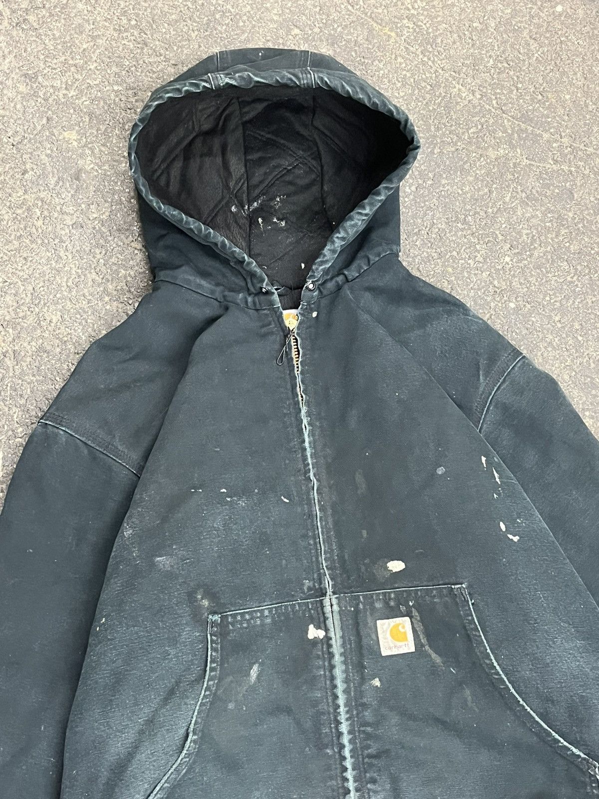 Carhartt × Vintage Carhartt faded and distressed black hooded jacket hype rare Size US XL / EU 56 / 4 - 4 Thumbnail