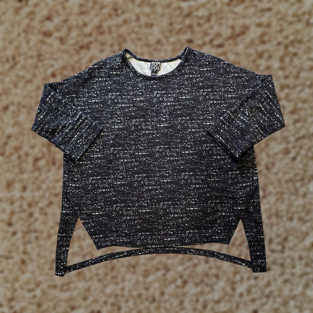 Vintage Clara Sun Woo Top Womens Large Black Space Dye 3/4 Sleeve Stretchy Casual Shirt Blouse Tunic Ladies L Black Space Dye 3/4 Sleeve Casual Shirts Womens Size L / US 10 / IT 46 - 1 Thumbnail