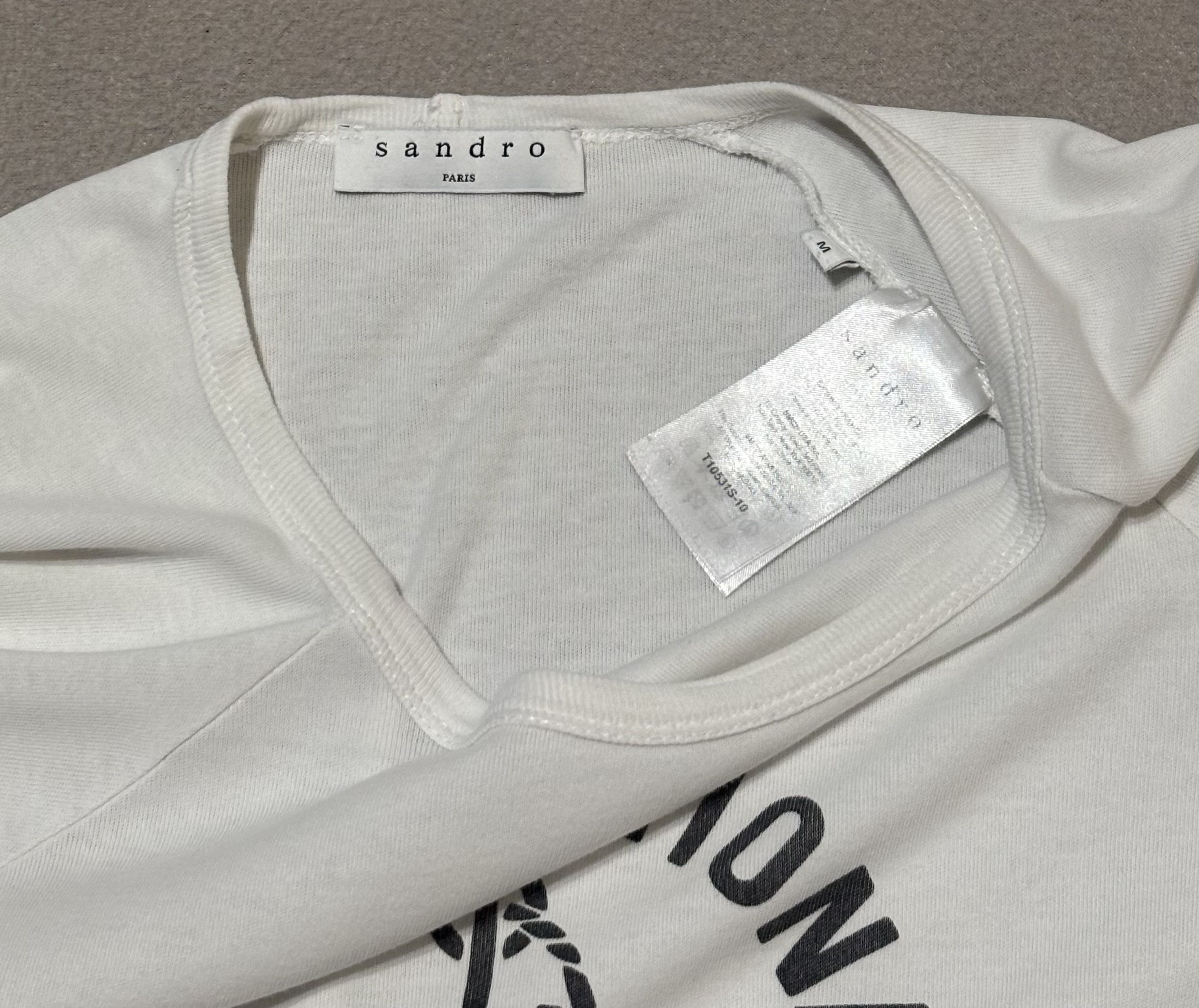 Sandro Sandro White T-shirt Size M Size US M / EU 48-50 / 2 - 12 Thumbnail