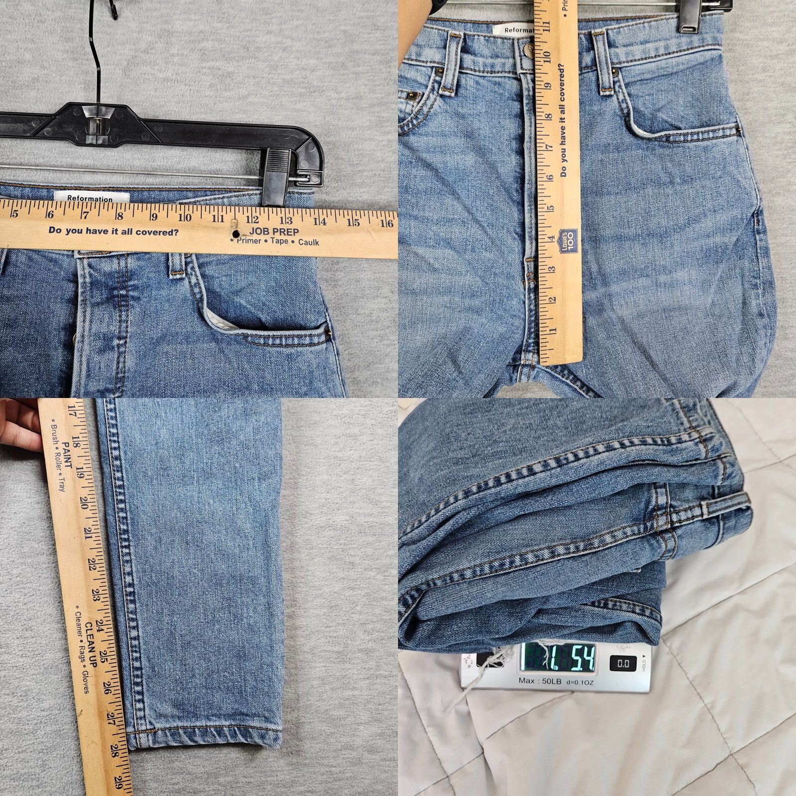 Reformation Reformation Serena High Skinny Wash Melbourne Destroyed Blue Jeans Size 27 - Denim, 5-Pocket, Button Fly, Regular Fit, Womens, Blue, Medium Wash Size 27" / US 4 / IT 40 - 8 Thumbnail