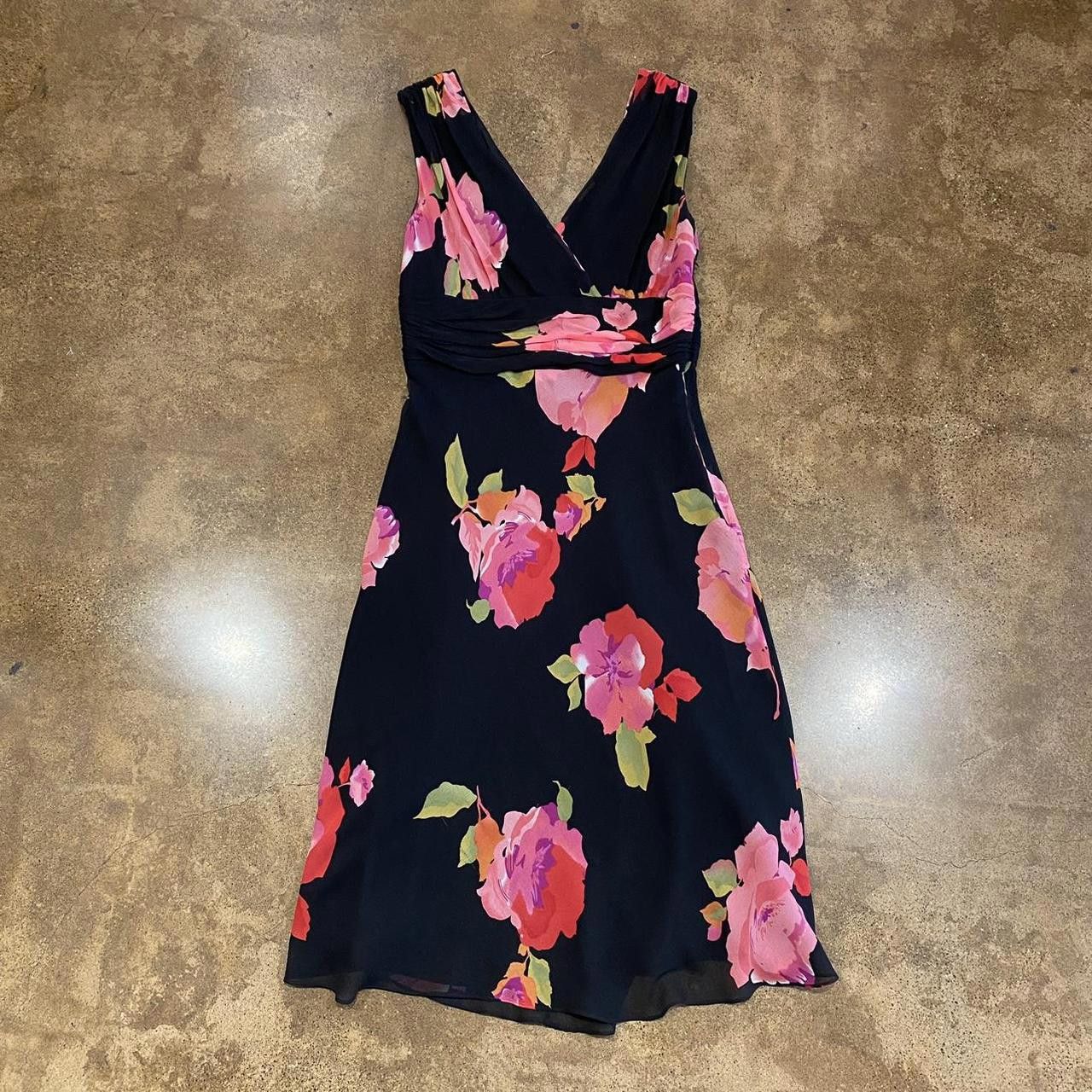 Jones New York Jones New York Y2K Floral V Neck Dress Size L / US 10 / IT 46 - 2 Thumbnail